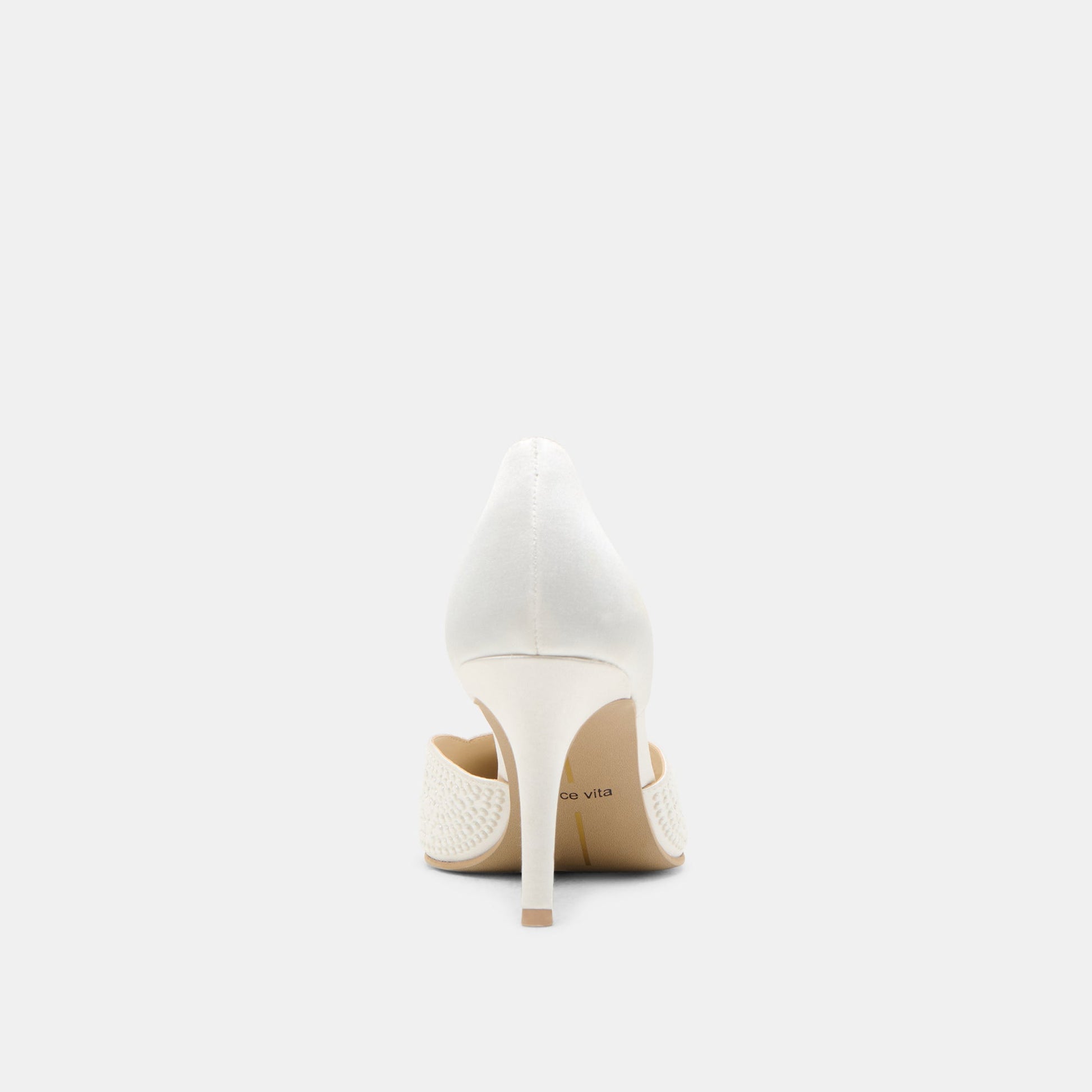 Eloy Pearl Off White Satin Heels