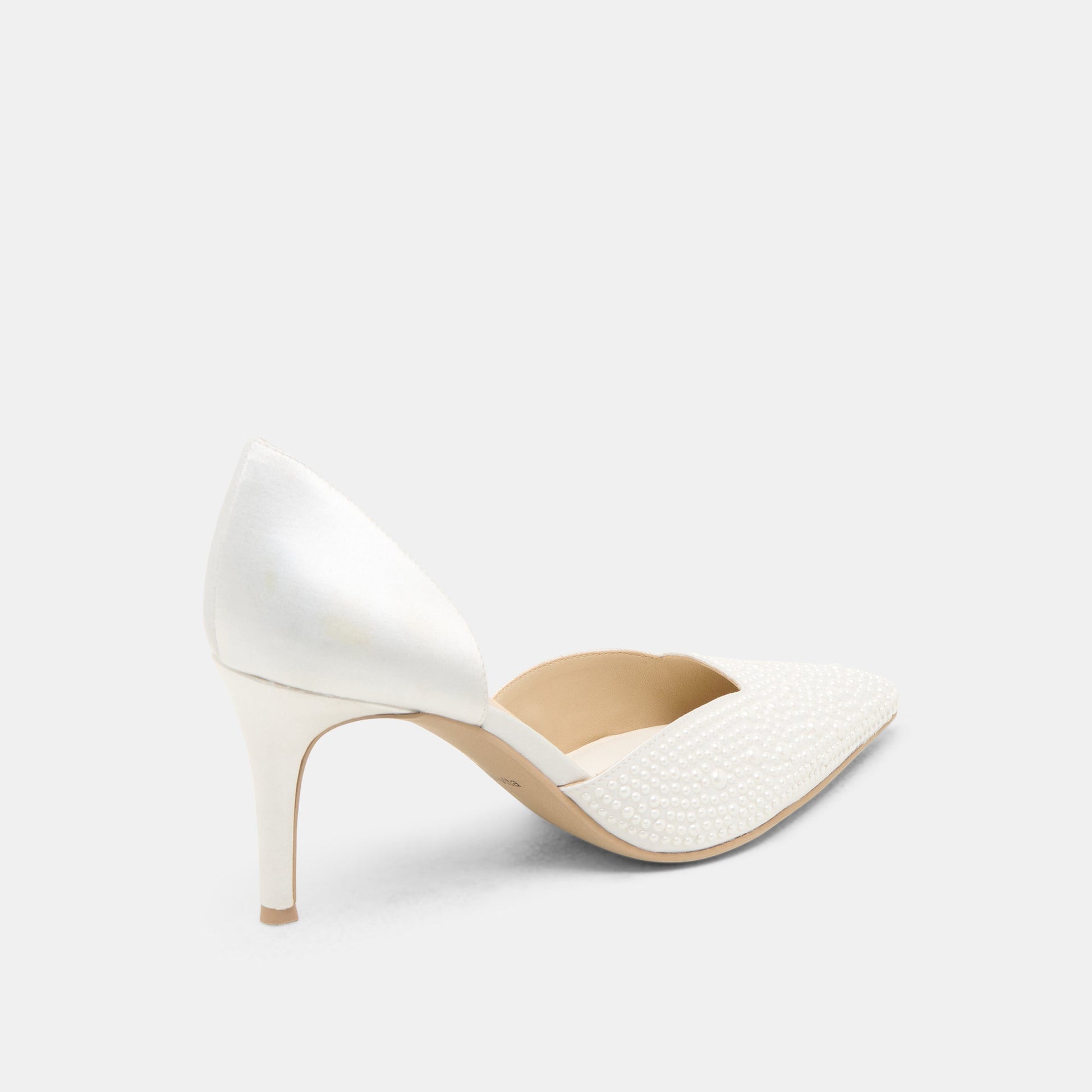 Eloy Pearl Off White Satin Heels