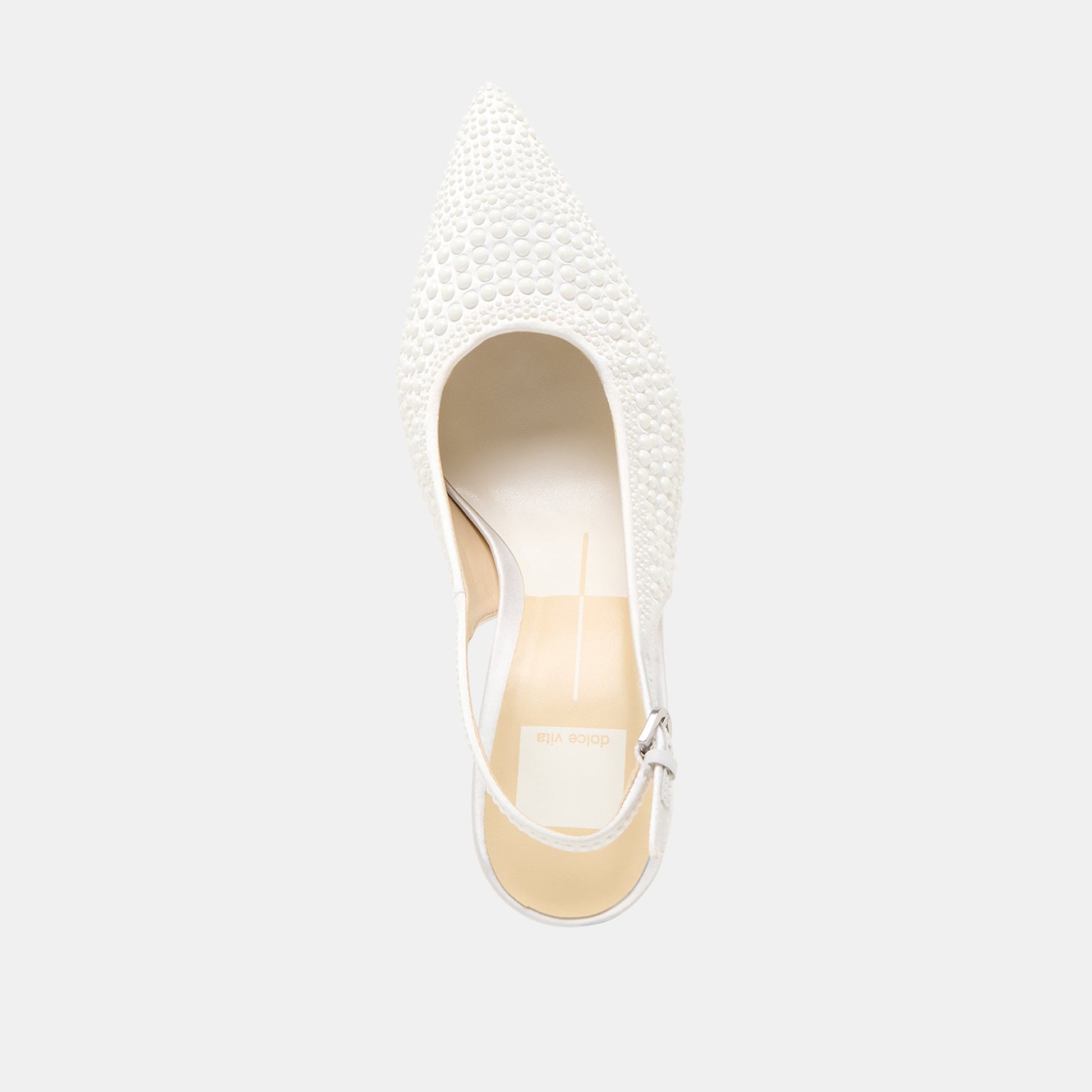 Elasi Pearl Off White Satin Heels