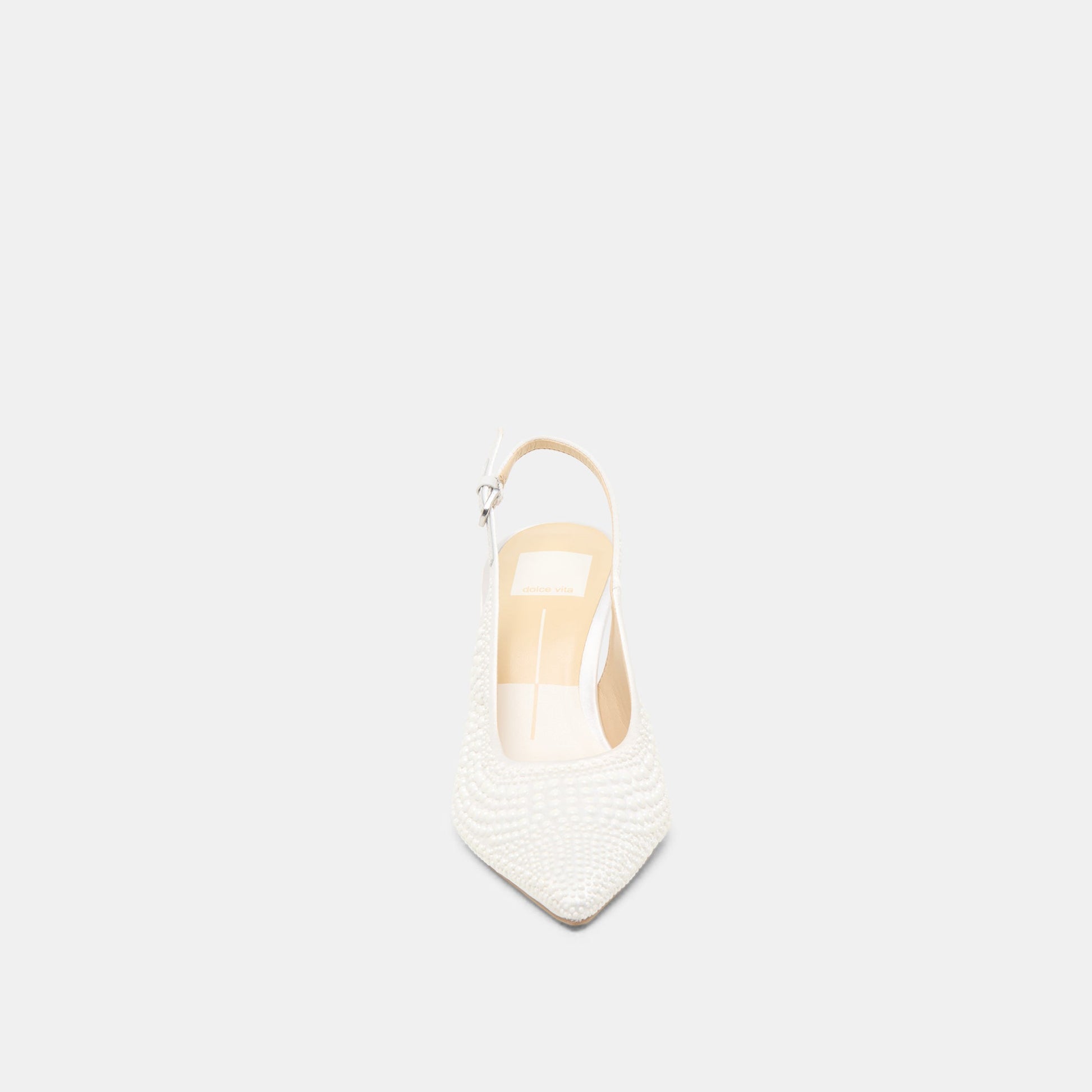 Elasi Pearl Off White Satin Heels