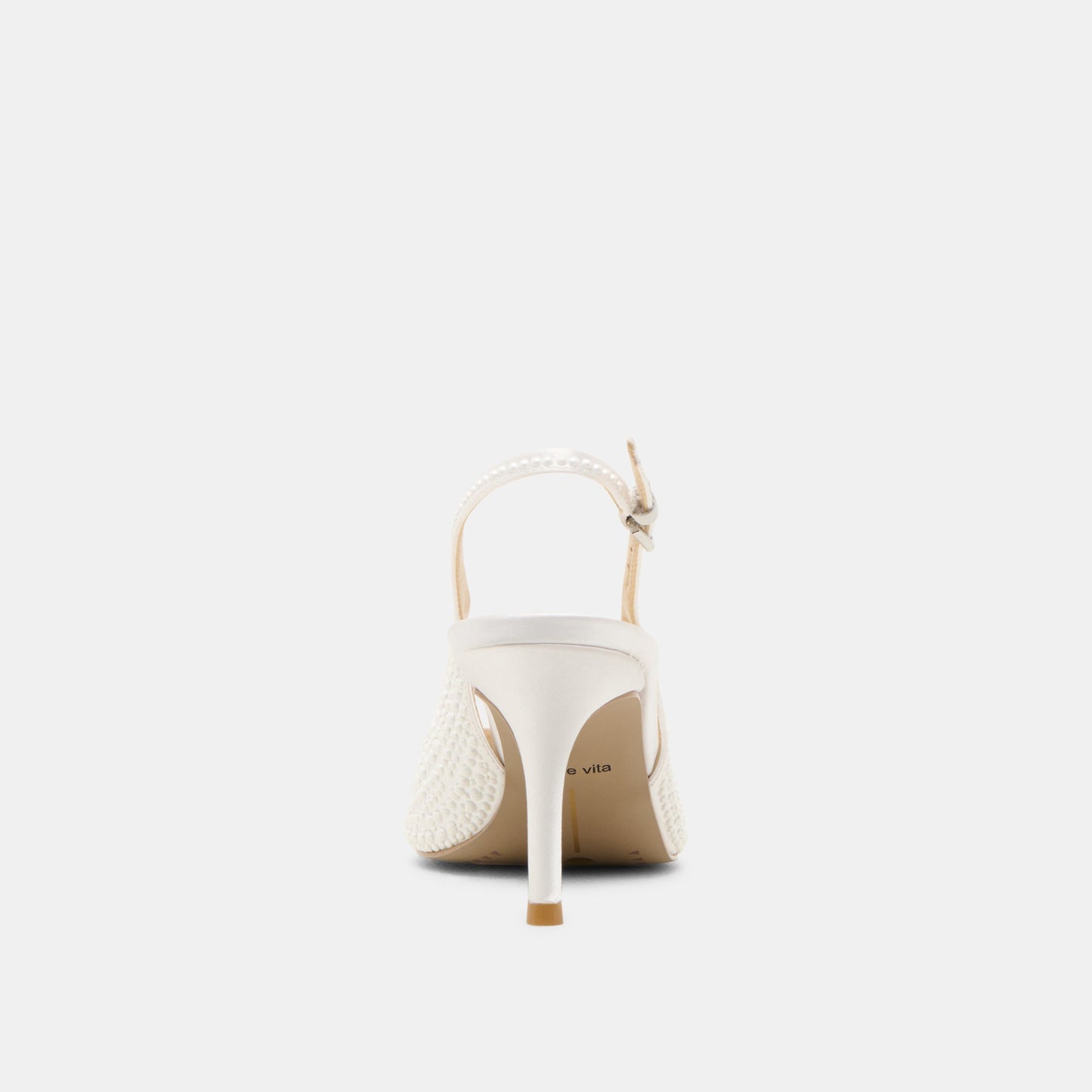 Elasi Pearl Off White Satin Heels