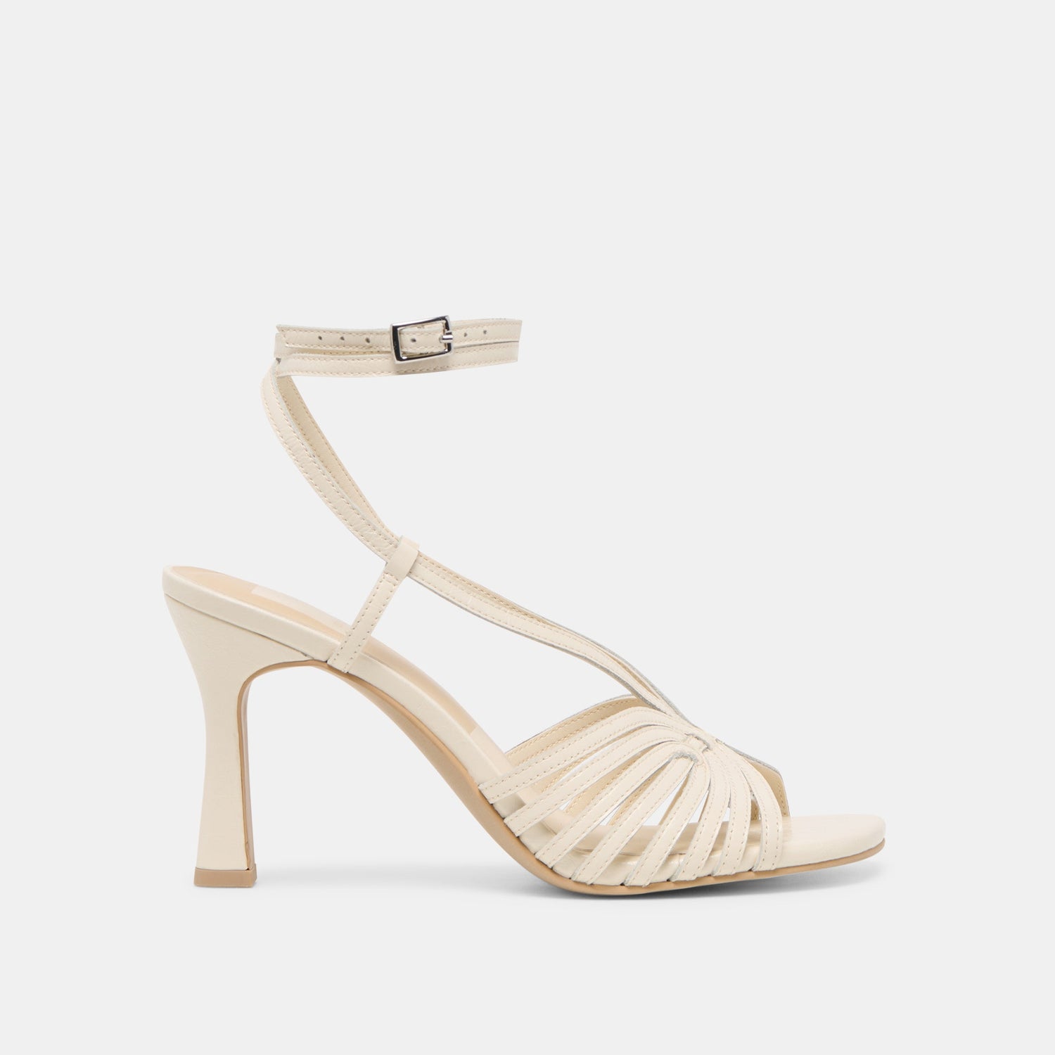 Nivana Off White Crinkle Patent Heels