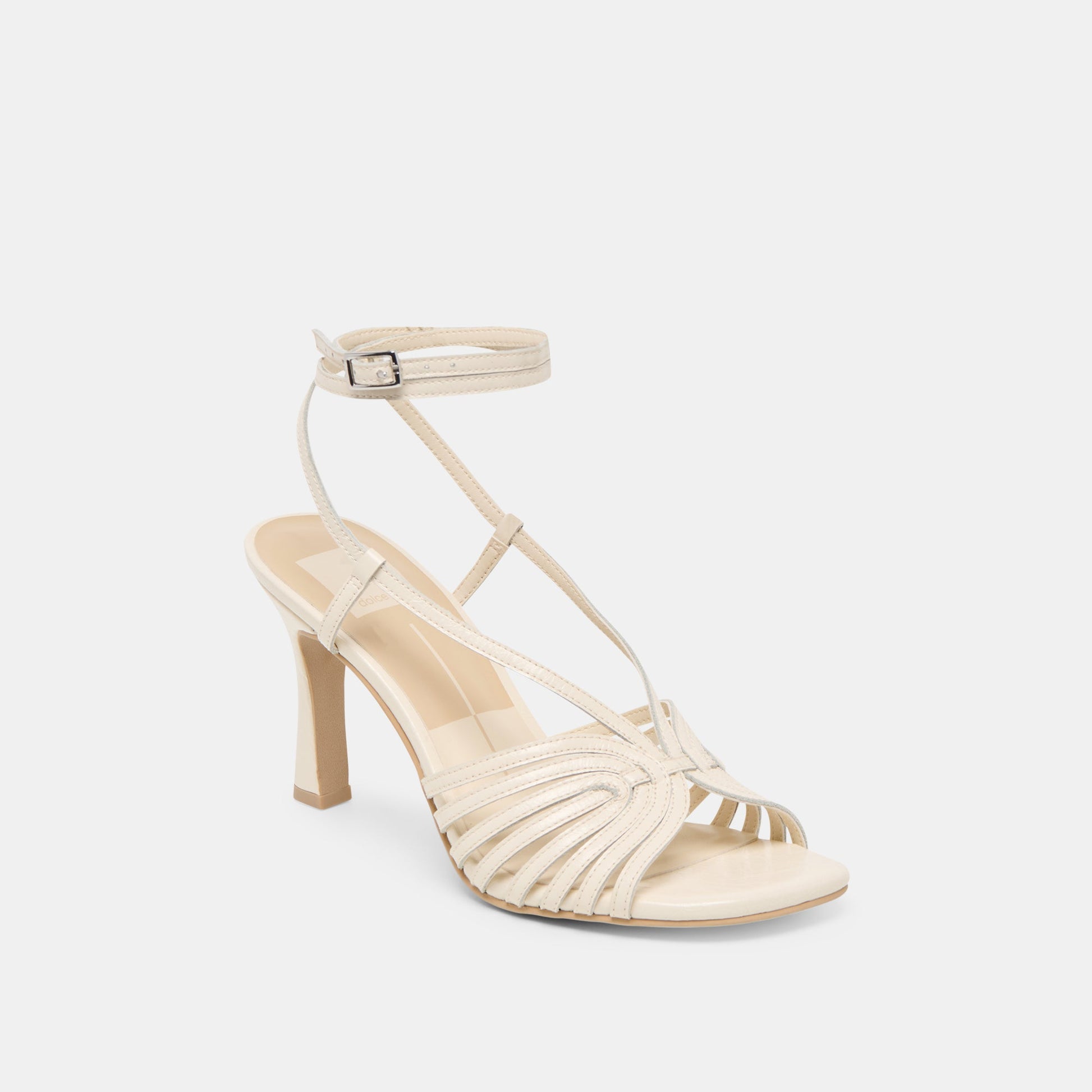 Nivana Off White Crinkle Patent Heels