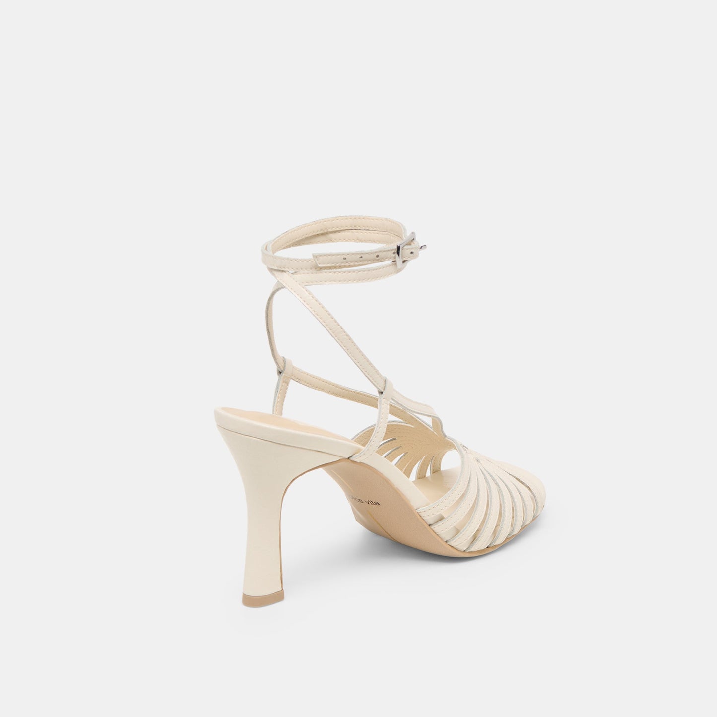 Nivana Off White Crinkle Patent Heels
