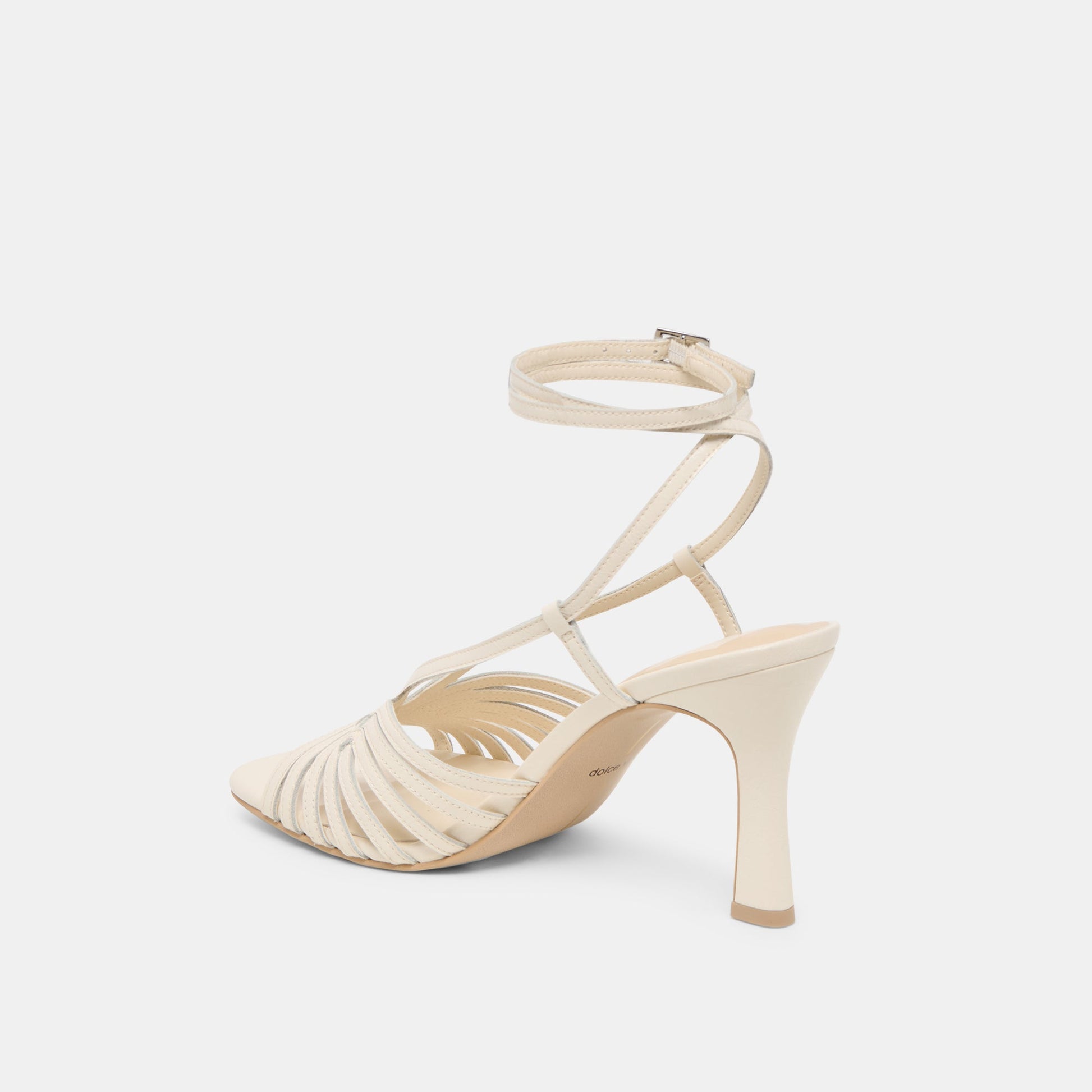 Nivana Off White Crinkle Patent Heels