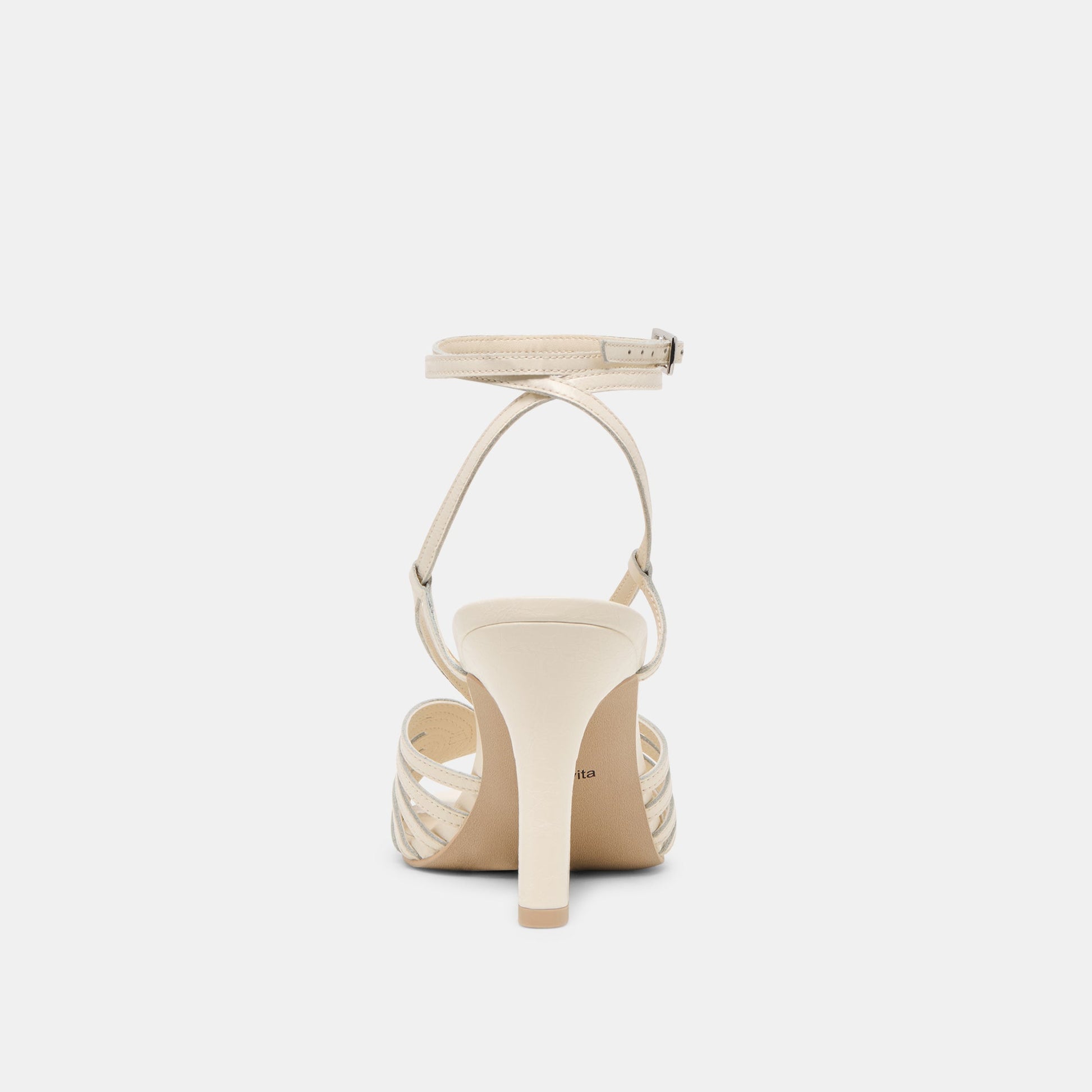 Nivana Off White Crinkle Patent Heels