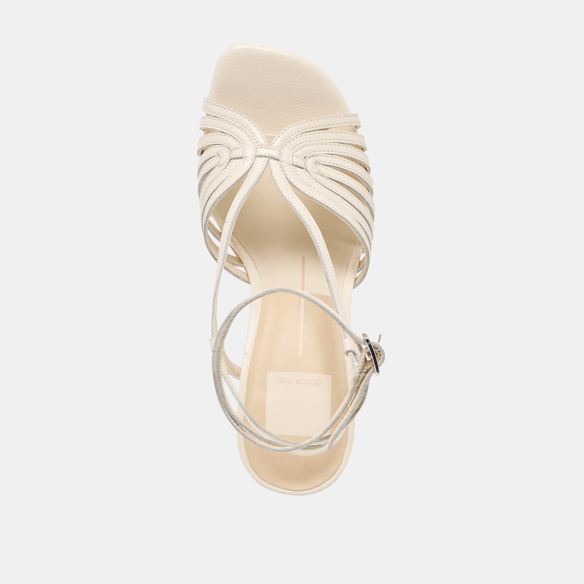 Nivana Off White Crinkle Patent Heels