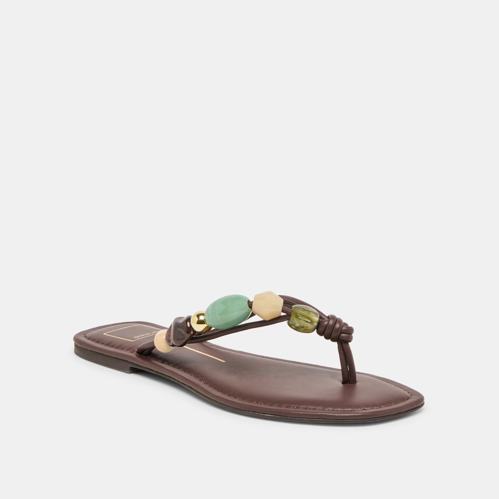 Cely Dk Brown Leather Sandals