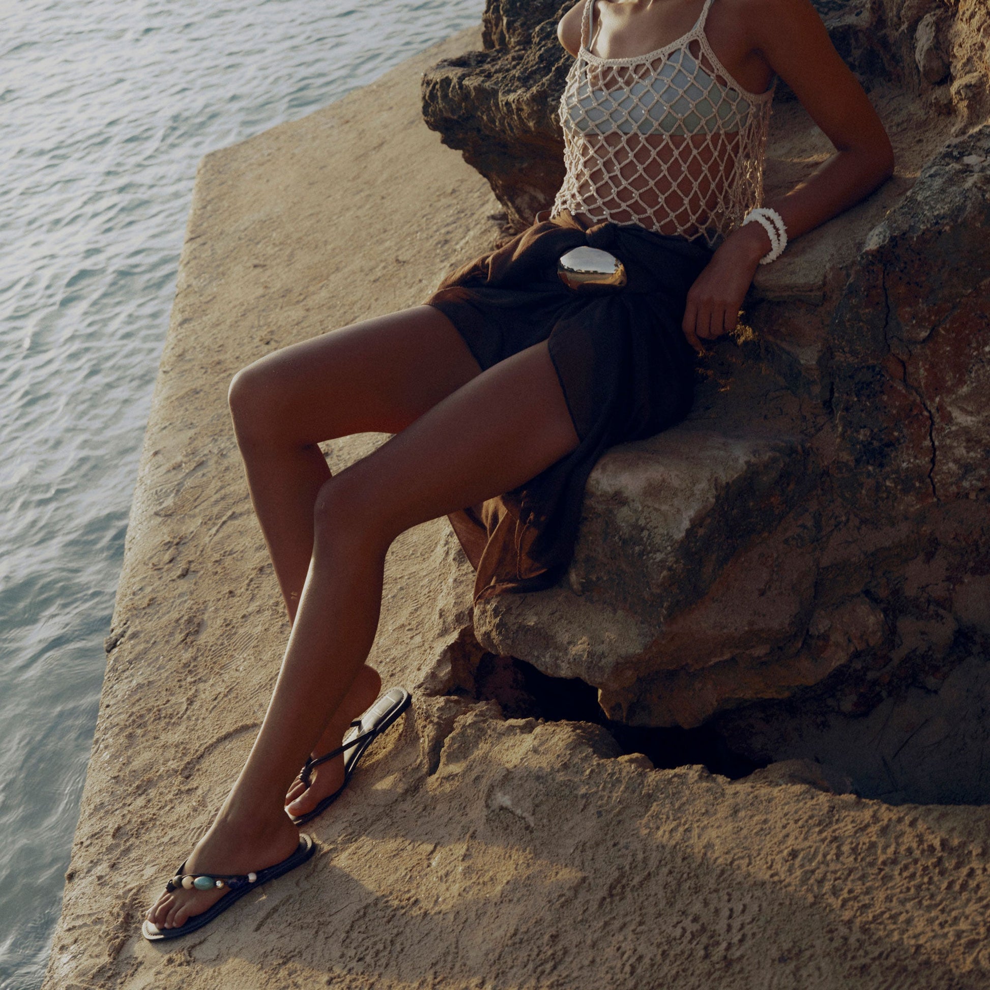Cely Dk Brown Leather Sandals