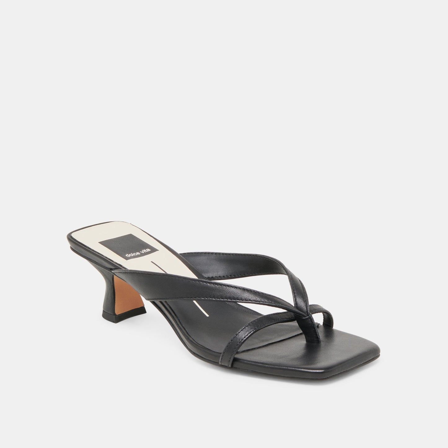 BREVEL HEELS ONYX LEATHER
 – Dolce Vita