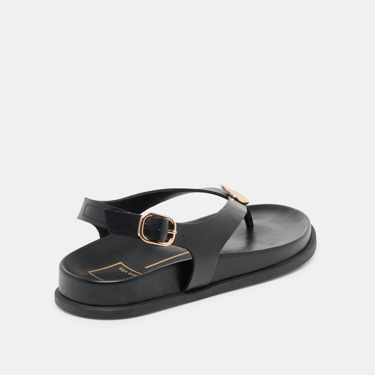 Jony Black Leather Sandals