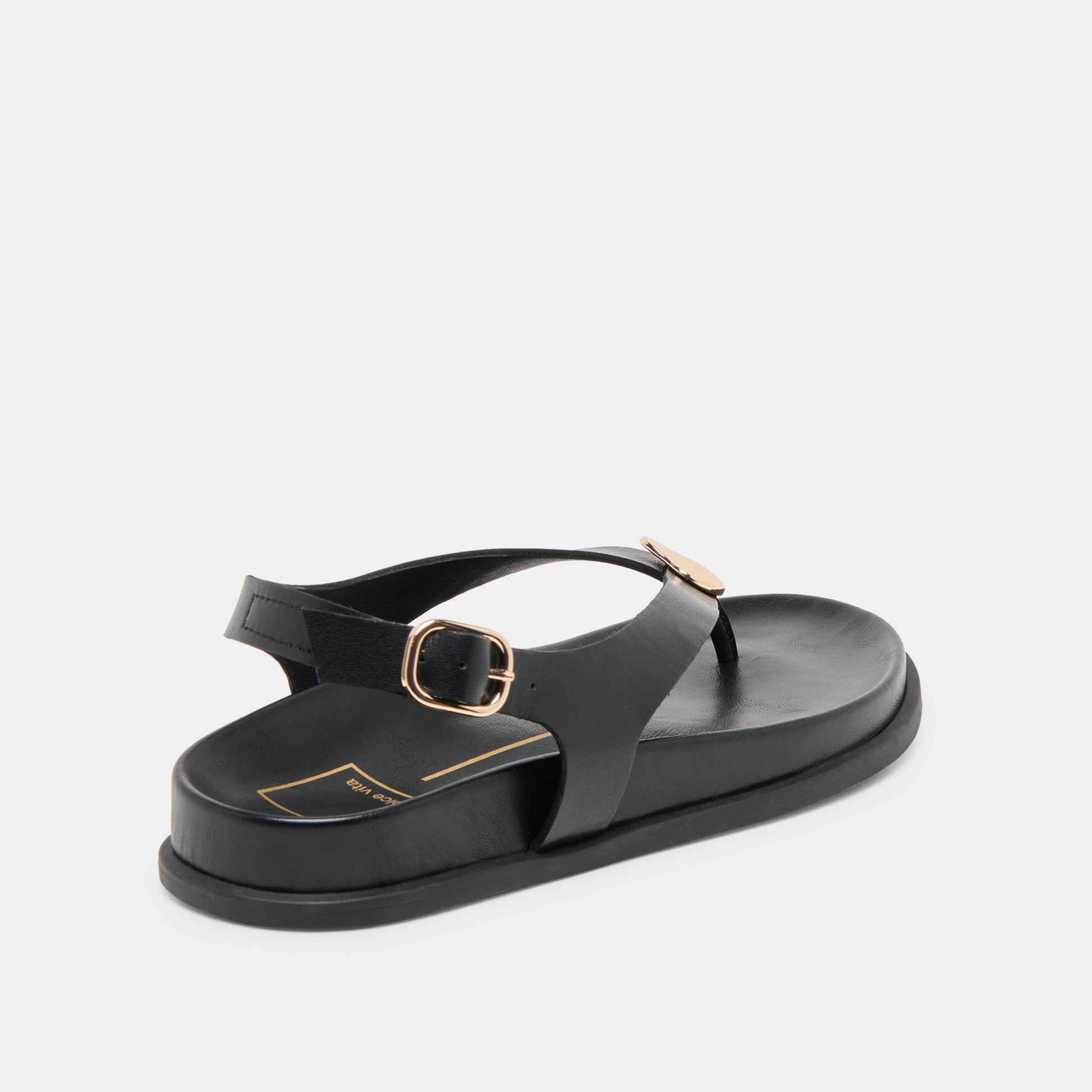 Jony Black Leather Sandals