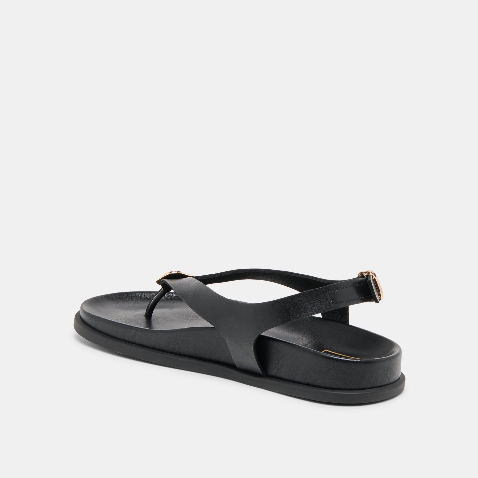 Jony Black Leather Sandals