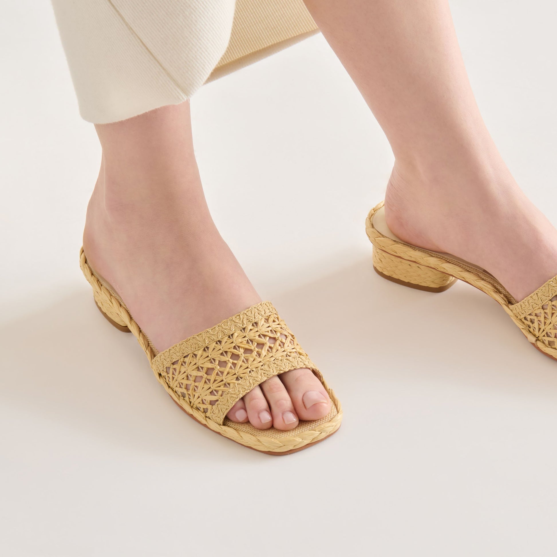 Dixi Lt Natural Cross Hatch Raffia Sandals