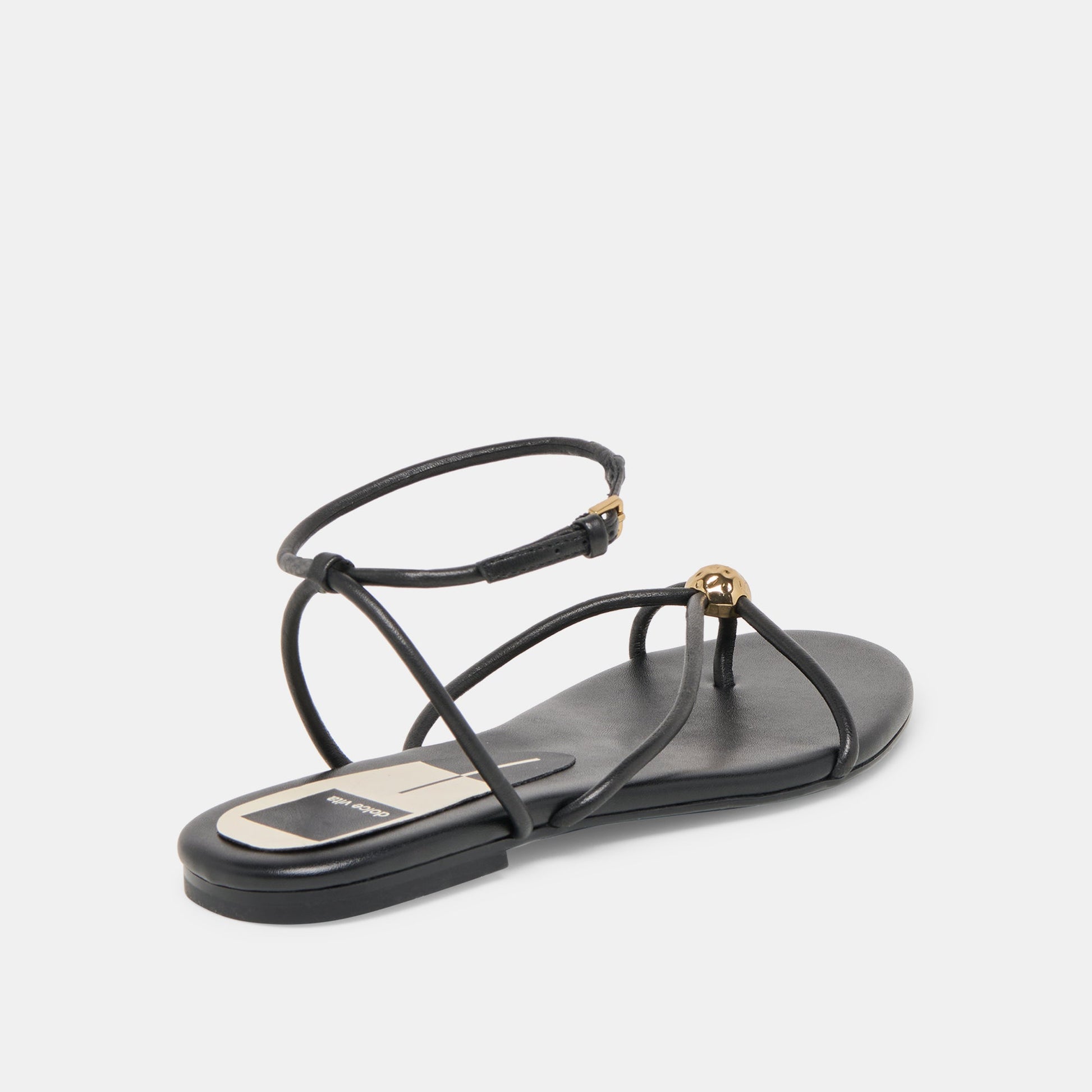 Kenley Black Leather Sandals