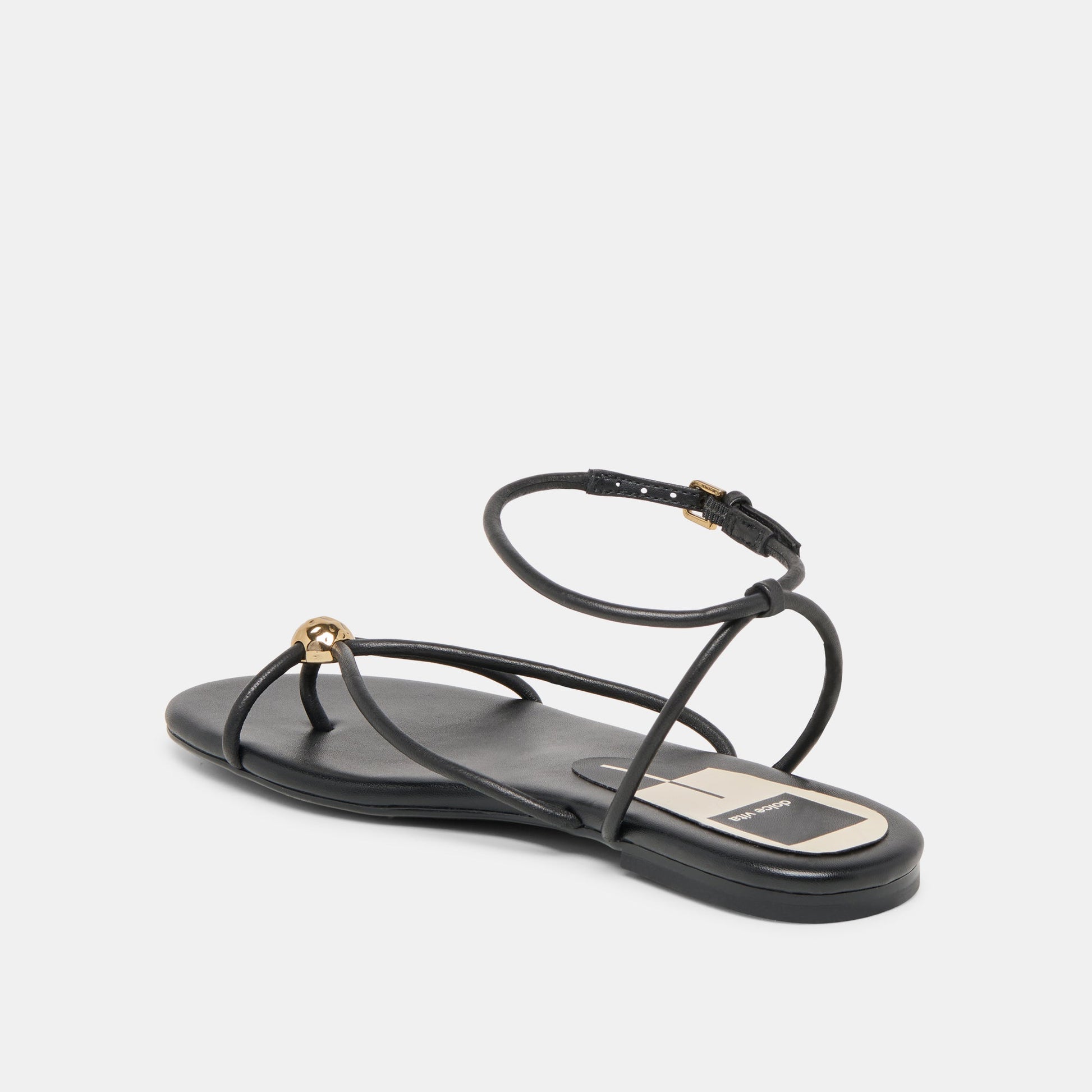 Kenley Black Leather Sandals