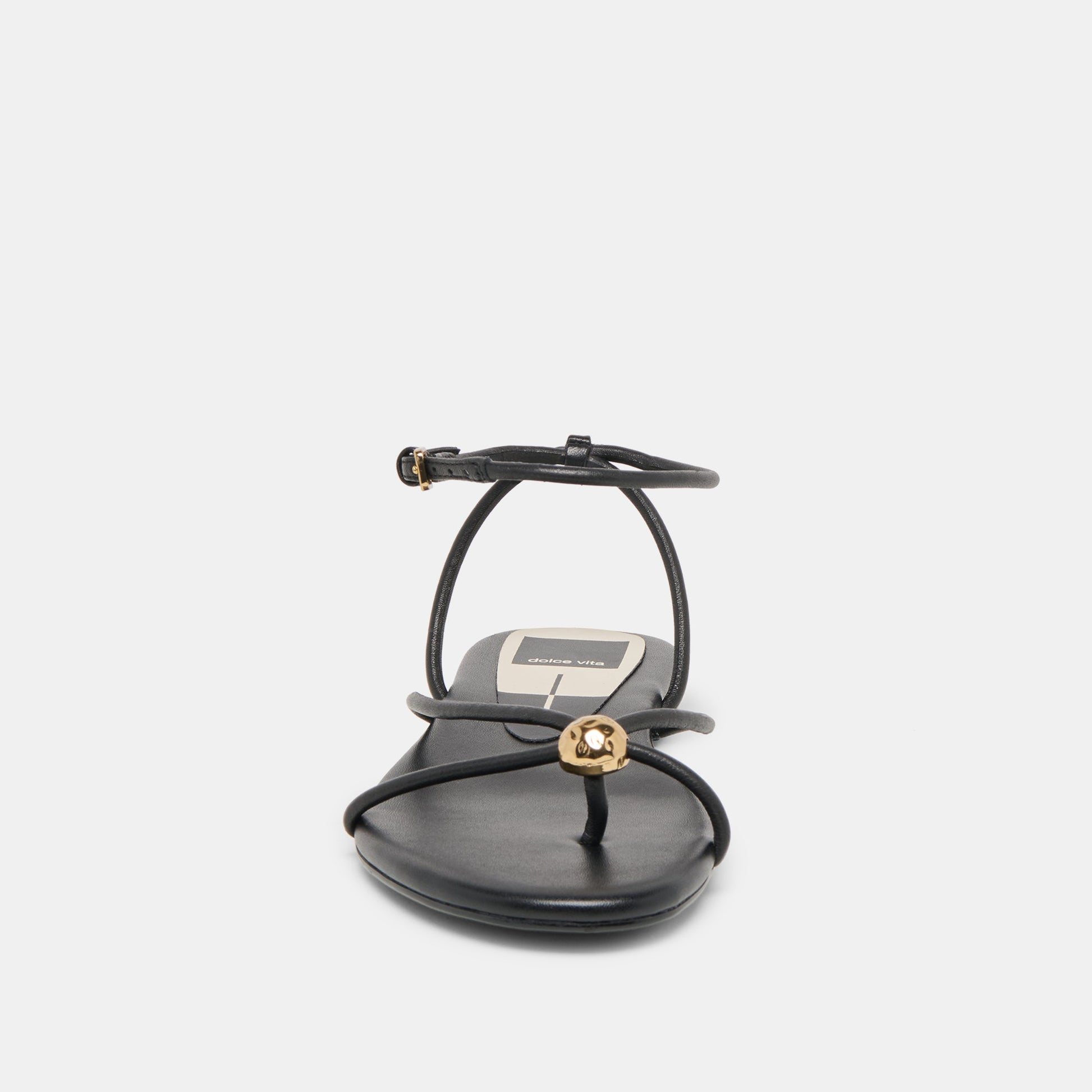 Kenley Black Leather Sandals
