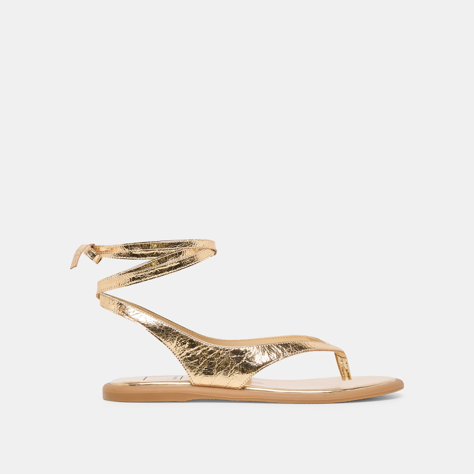 Jayden Gold Distressed Leather Sandals