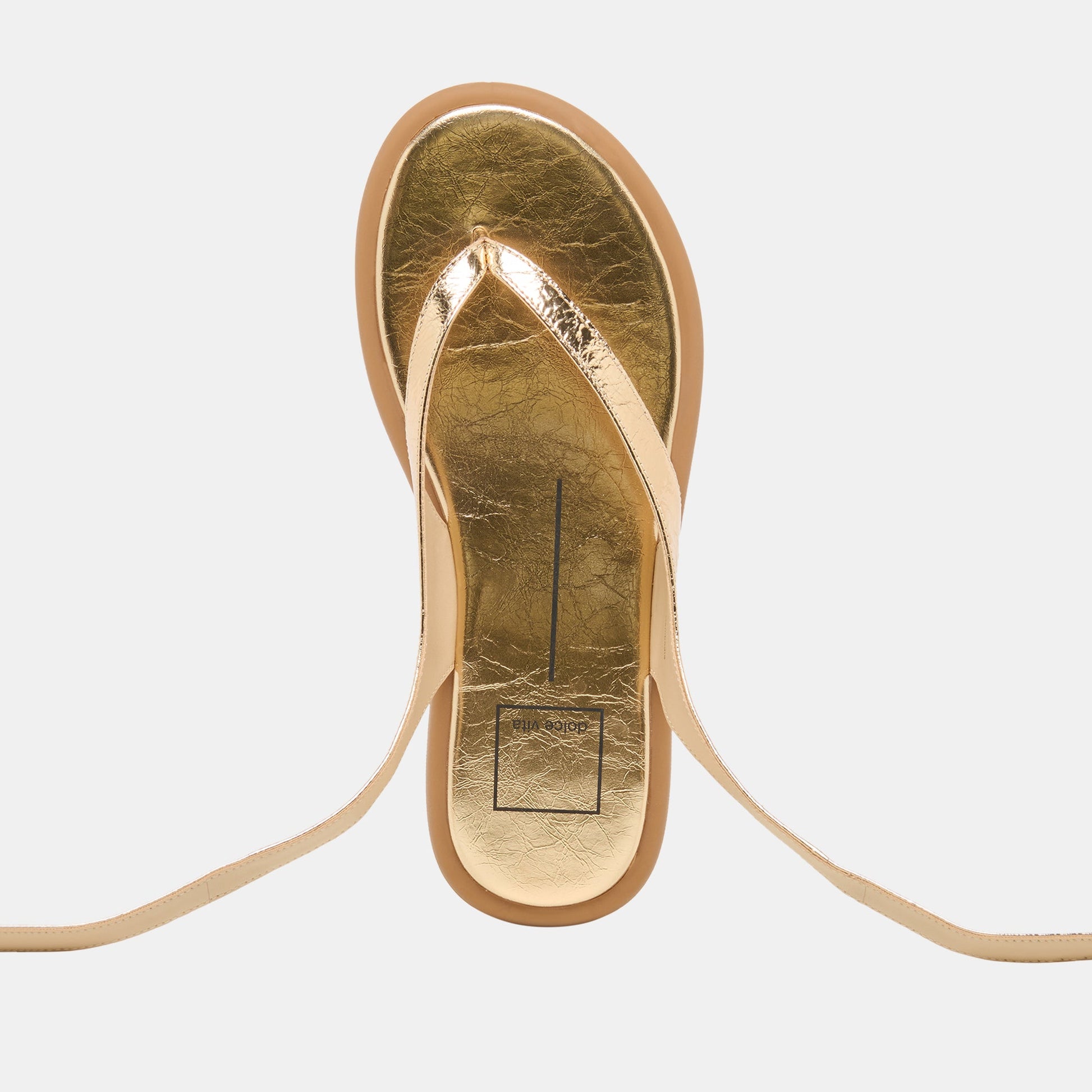 Jayden Gold Distressed Leather Sandals