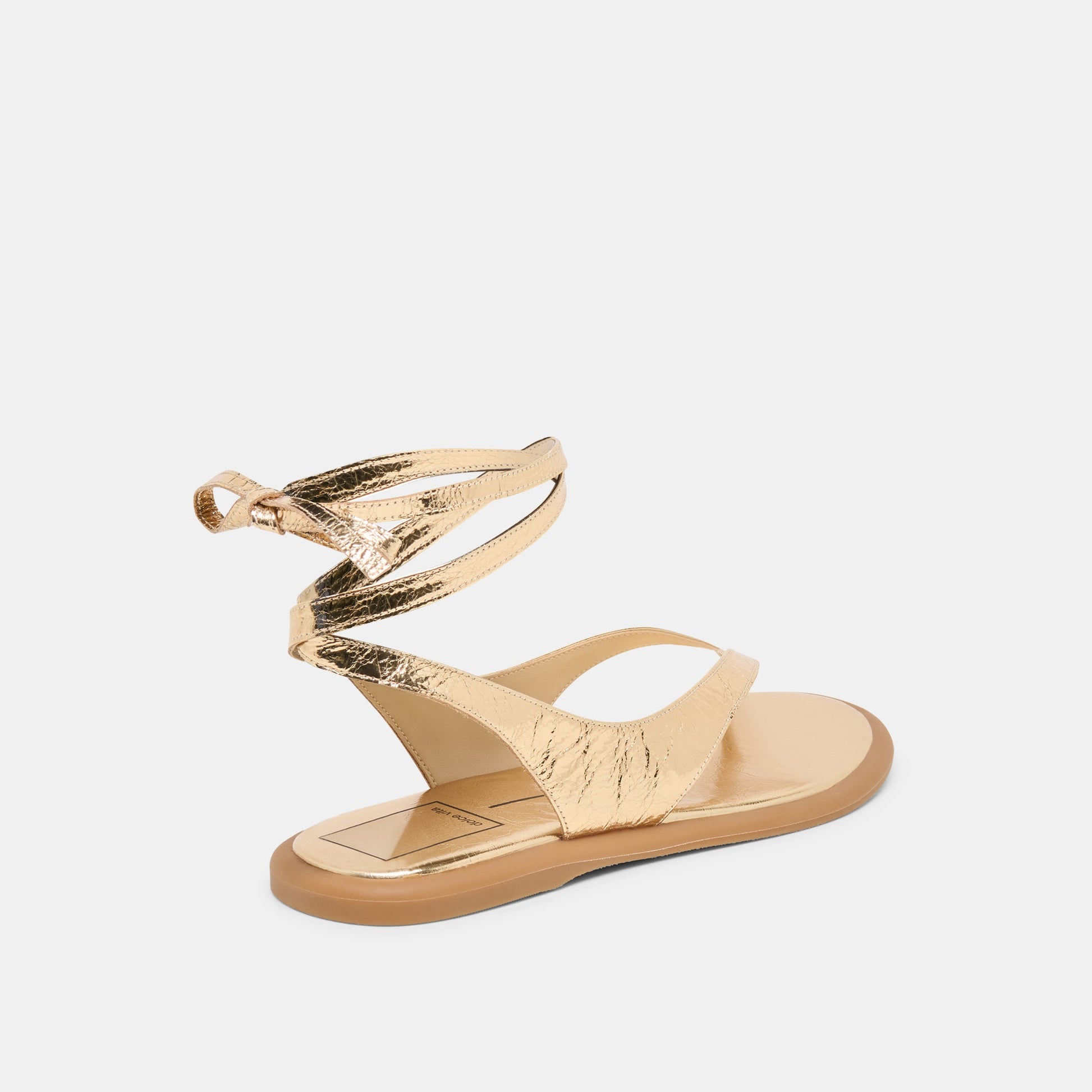 Jayden Gold Distressed Leather Sandals