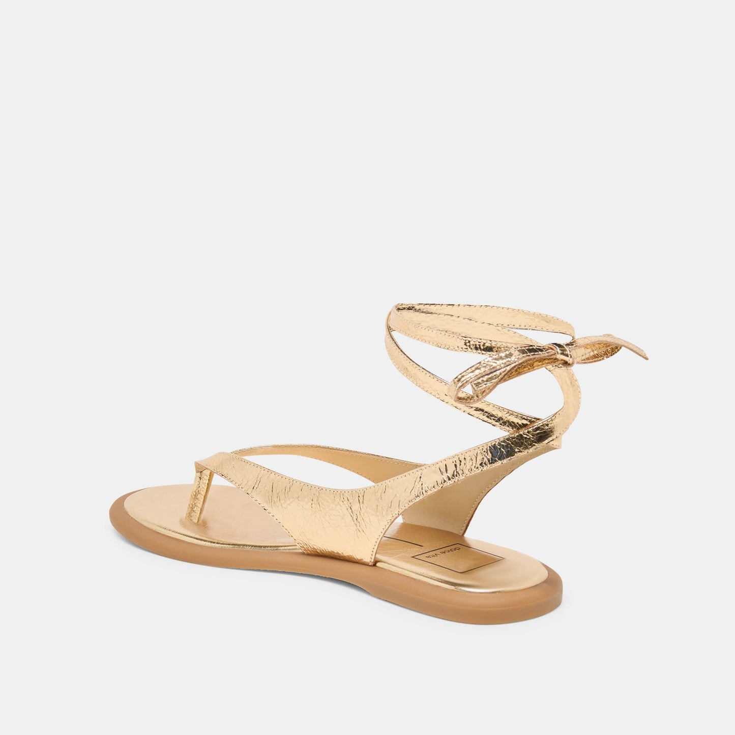 Jayden Gold Distressed Leather Sandals