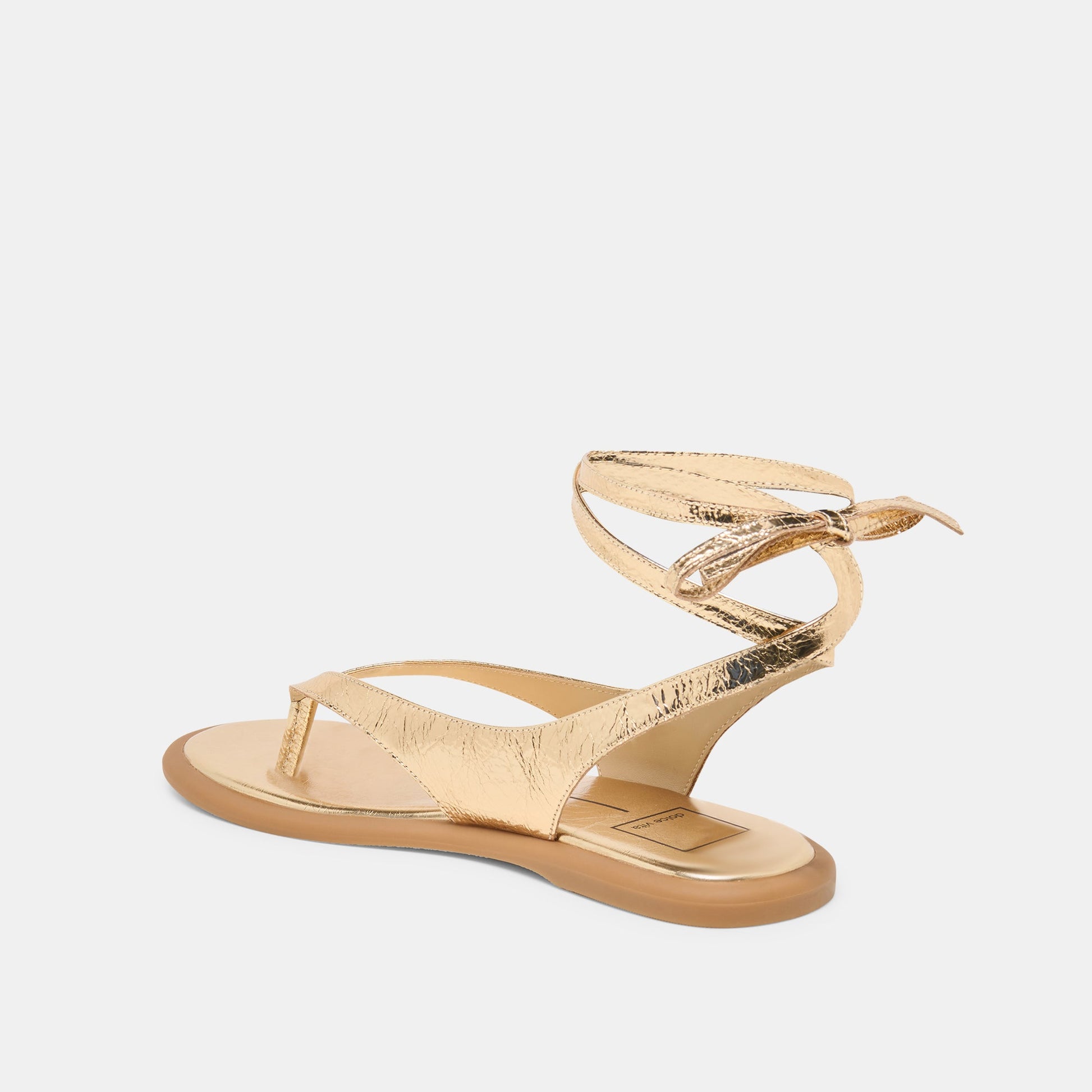 Jayden Gold Distressed Leather Sandals