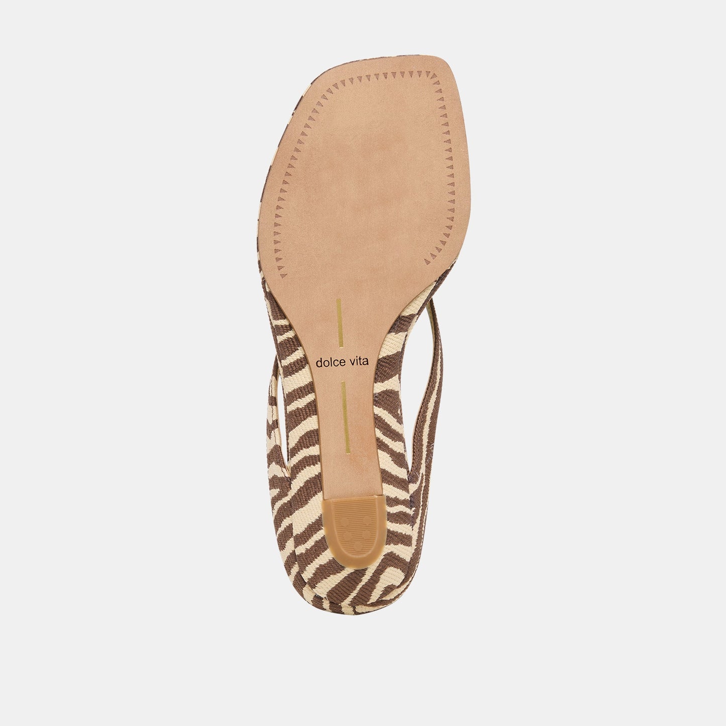 GIZEL Beige Zebra Raffia Thong Square-Toe Sandals