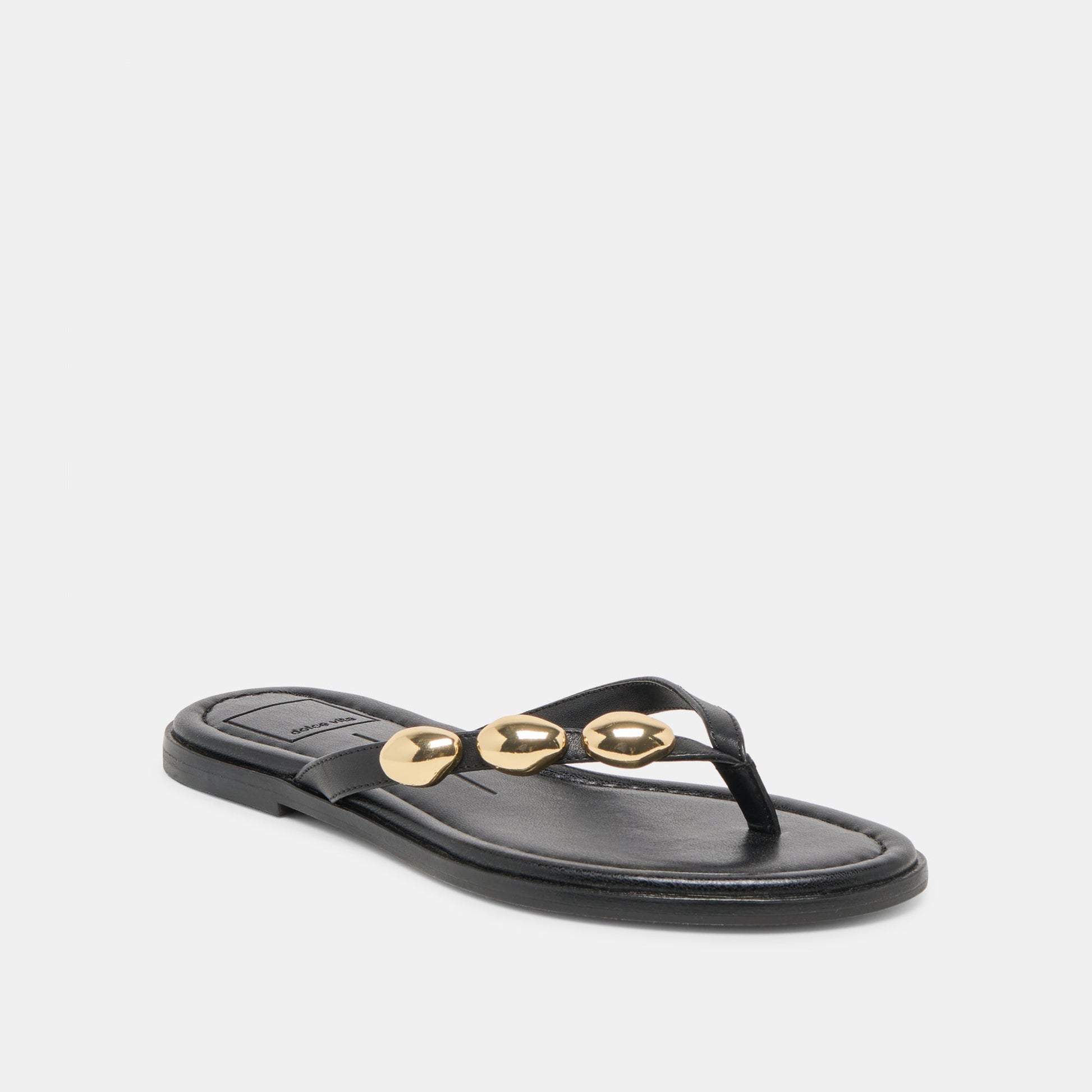 Juny Black Leather Sandals