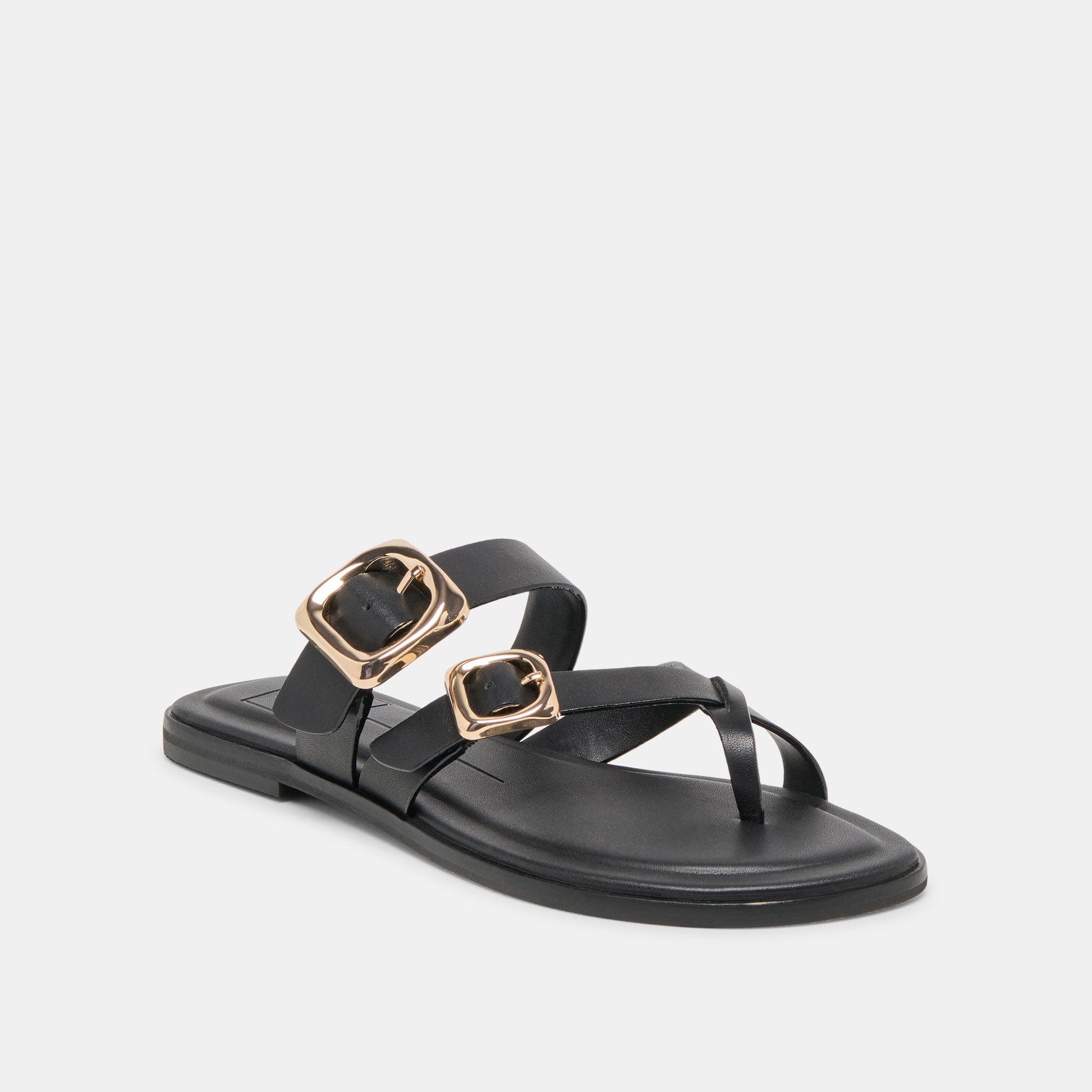 Shore Black Leather Sandals