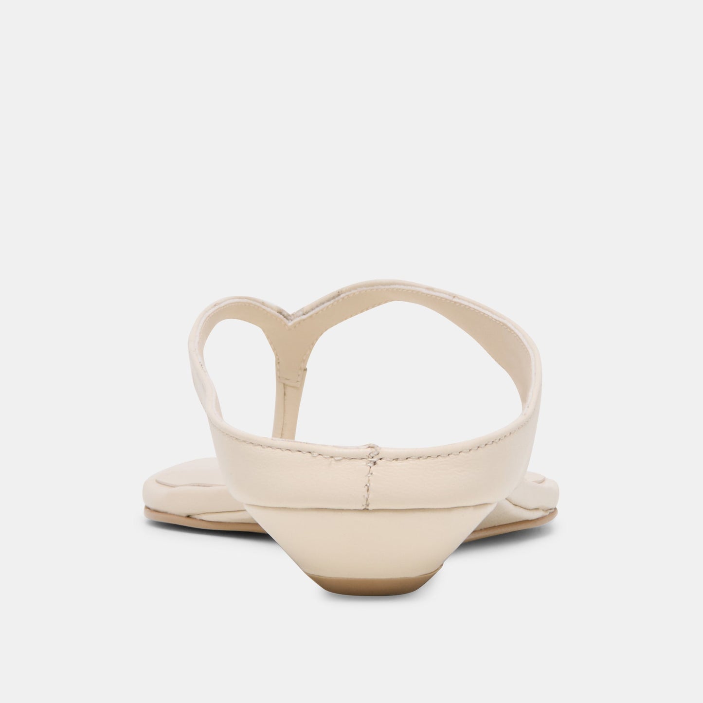 GIZEL Bone Leather Thong Square-Toe Sandals