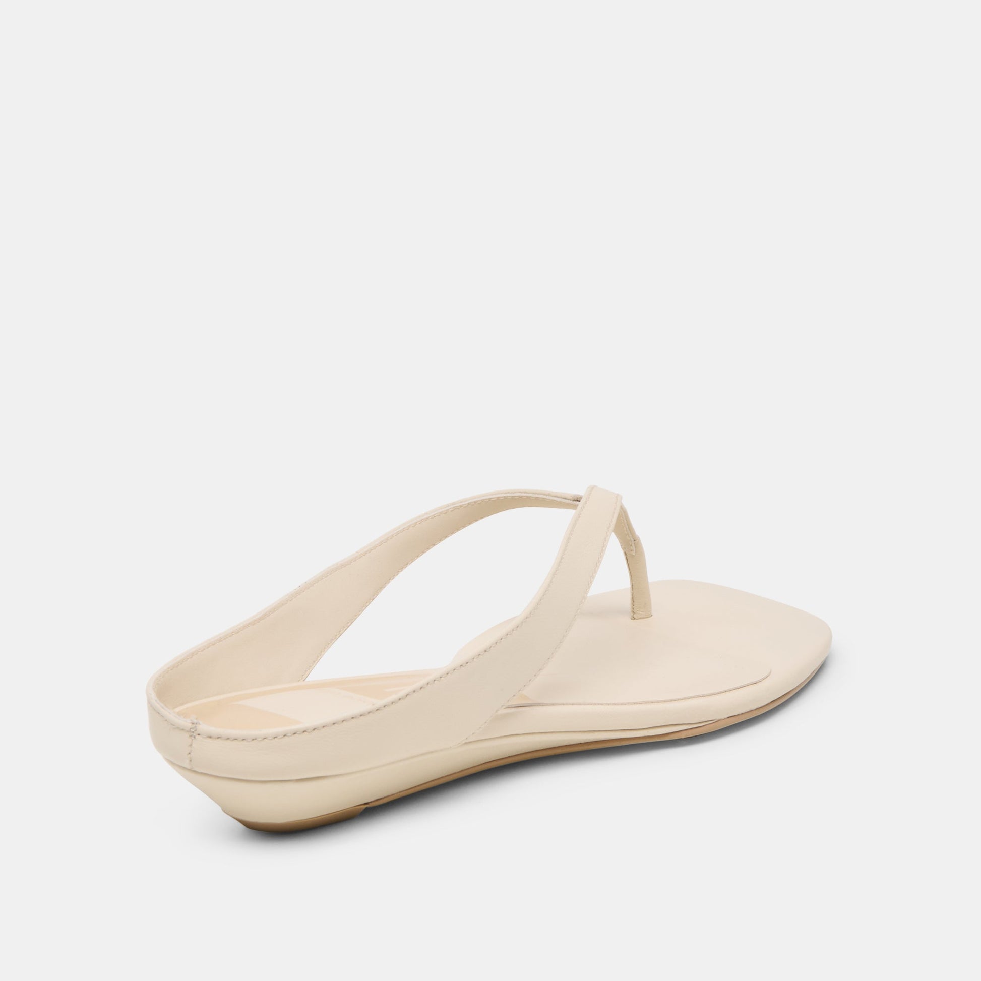 GIZEL Bone Leather Thong Square-Toe Sandals