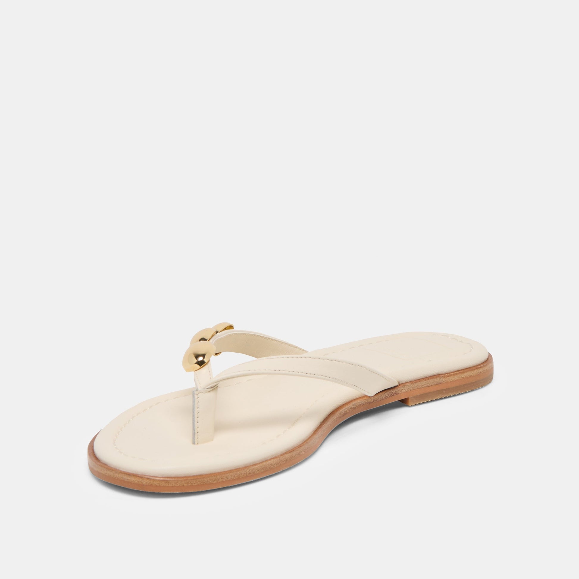 Juny Off White Leather Sandals