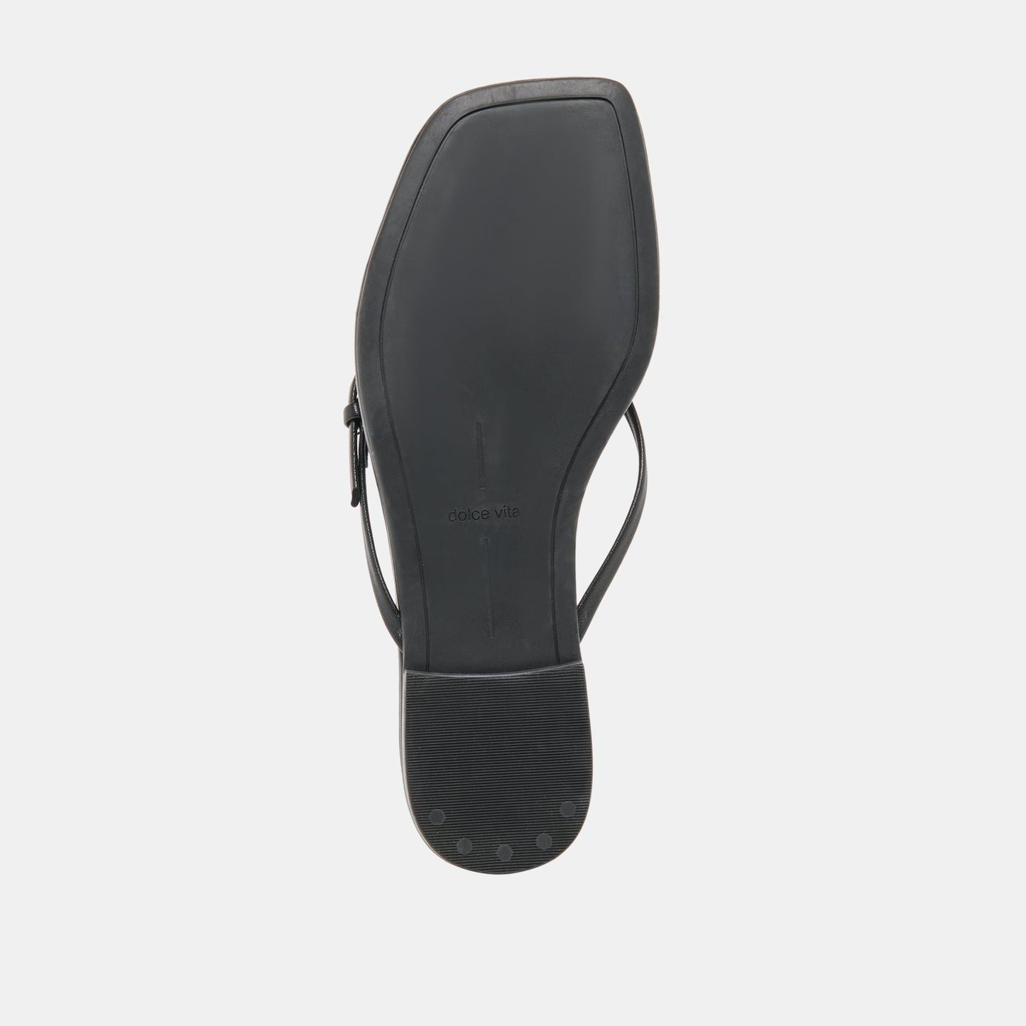 MALTA Black Leather Buckle Flip-Flop Sandals