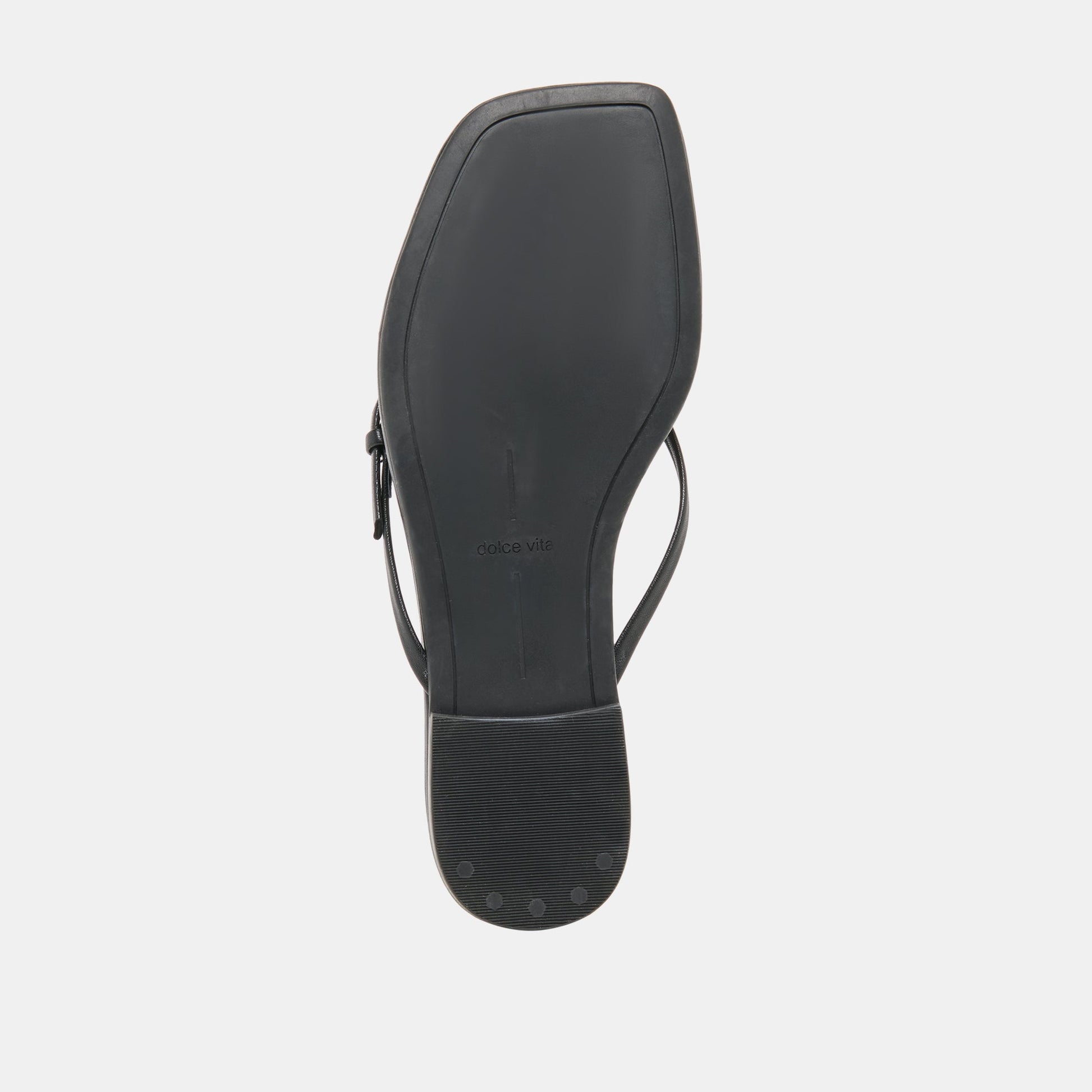 MALTA Black Leather Buckle Flip-Flop Sandals