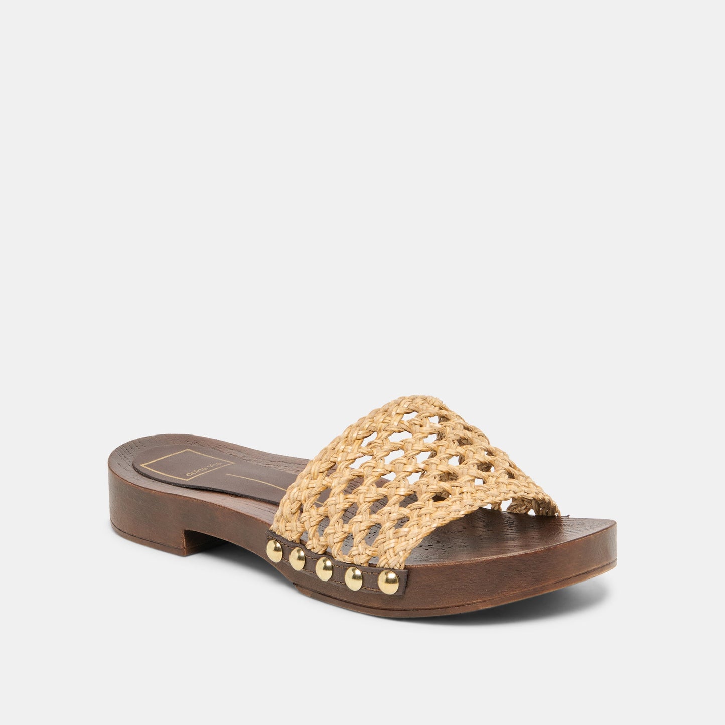 SADIE Tan Raffia Wood Sole Open-Toe Sandals
