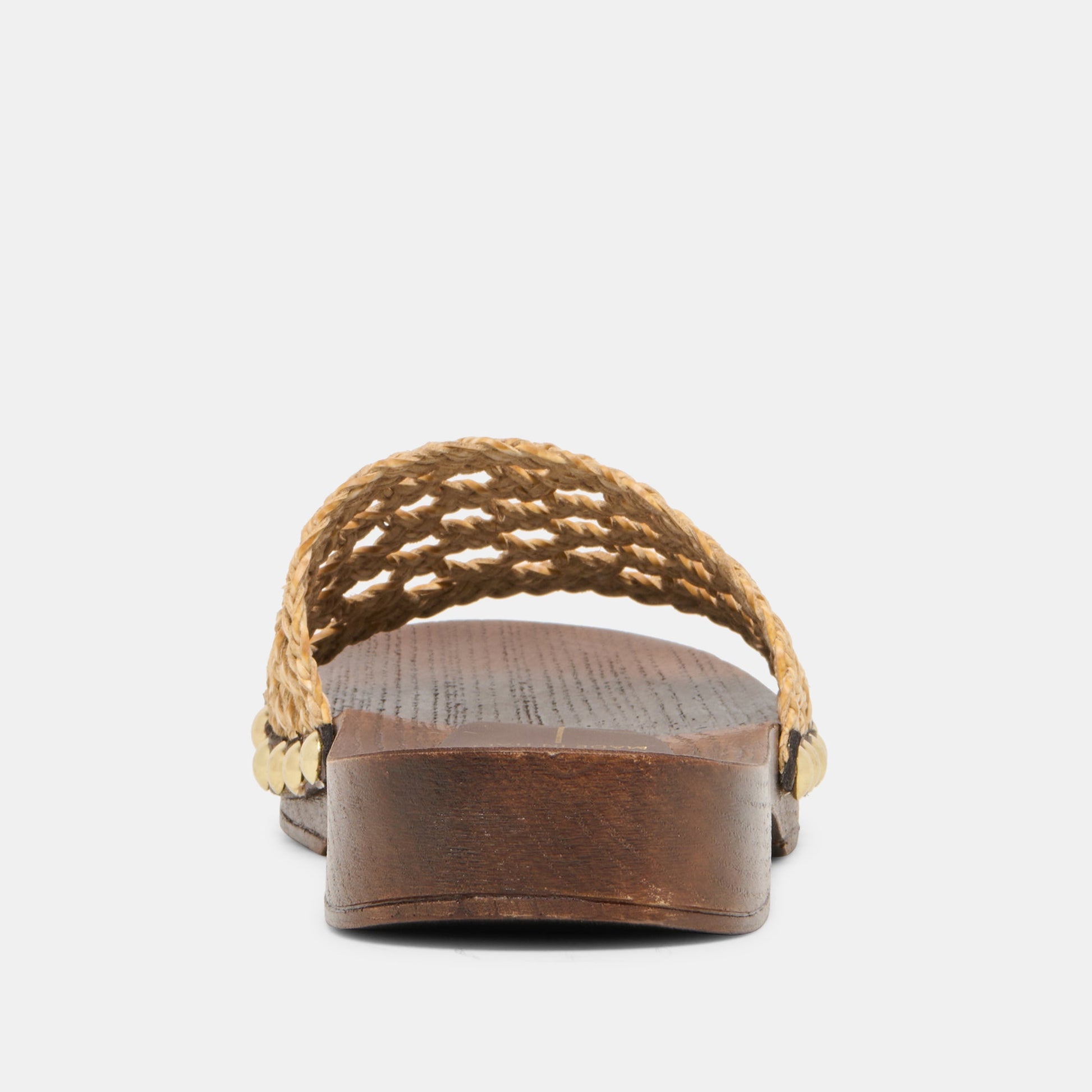 SADIE Tan Raffia Wood Sole Open-Toe Sandals