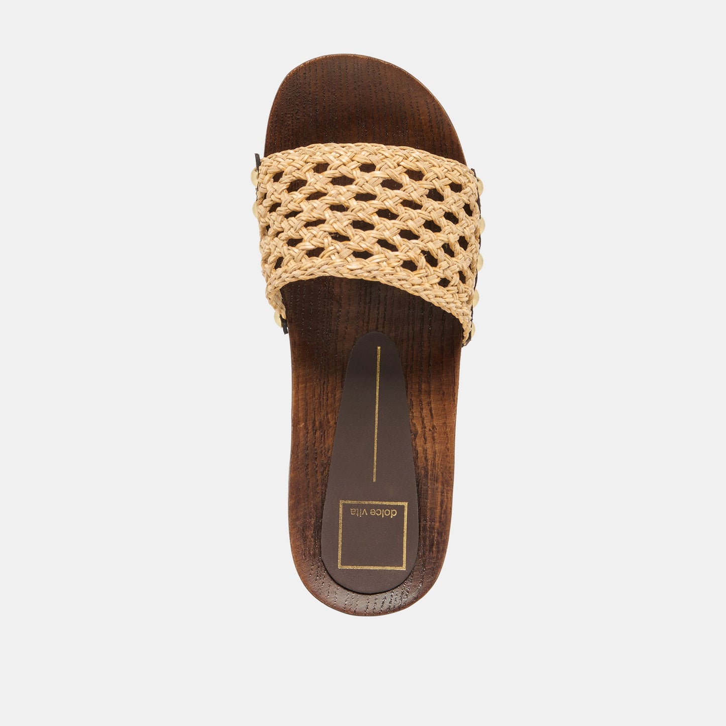 SADIE Tan Raffia Wood Sole Open-Toe Sandals