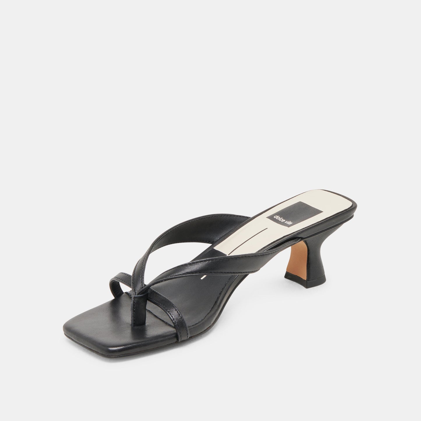 BREVEL WIDE HEELS ONYX LEATHER
 – Dolce Vita