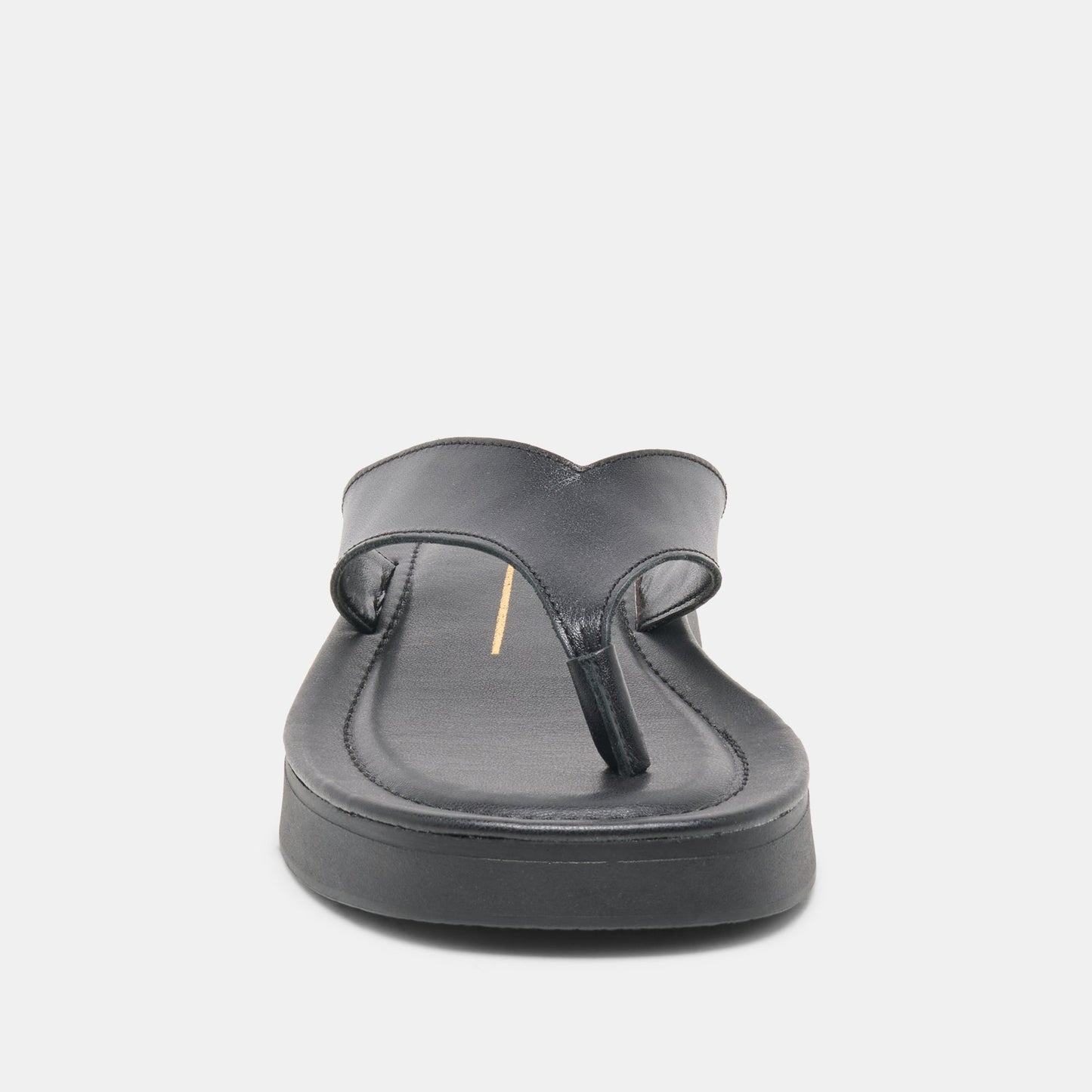 BLAYZE Black Leather Platform Flip-Flop Sandals