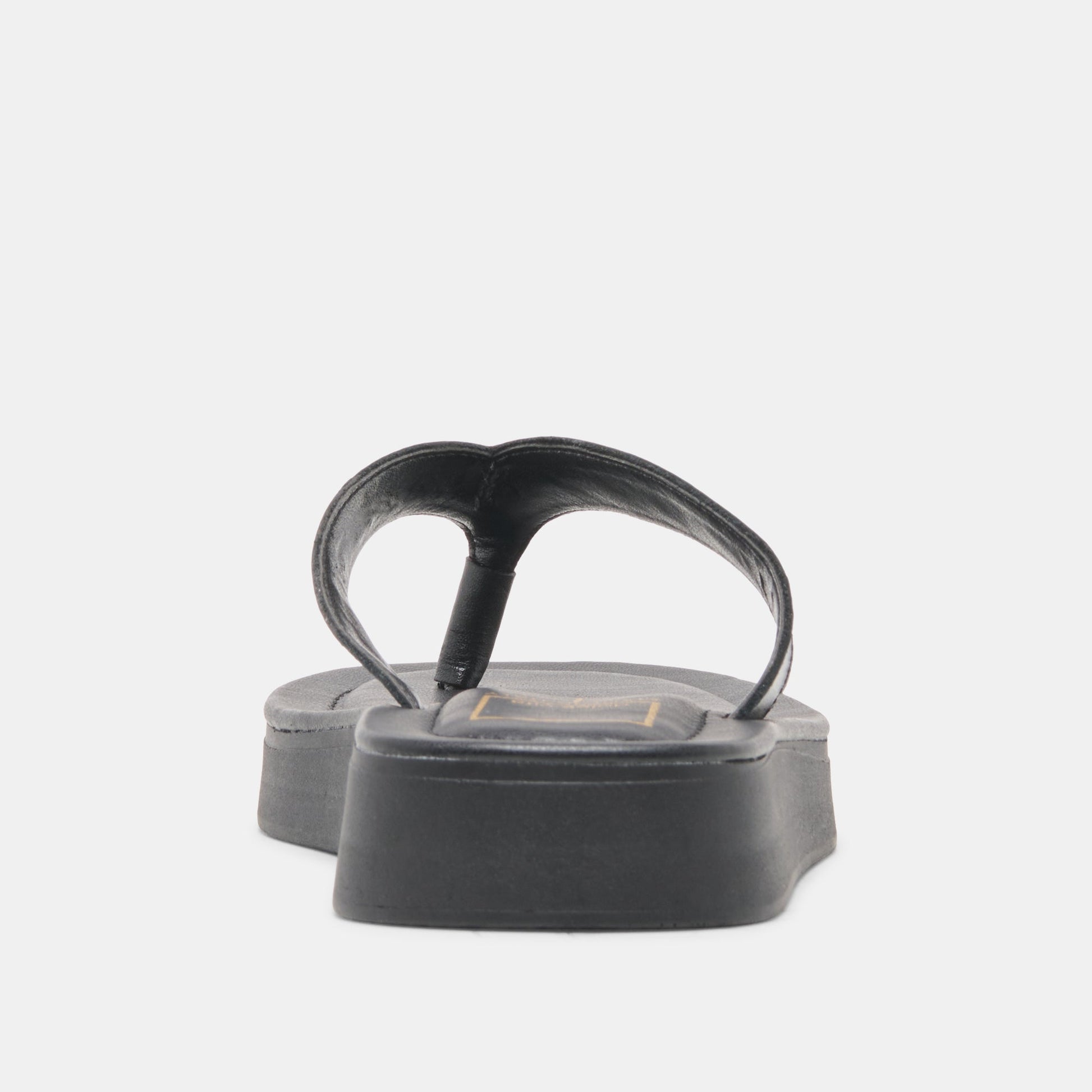 BLAYZE Black Leather Platform Flip-Flop Sandals
