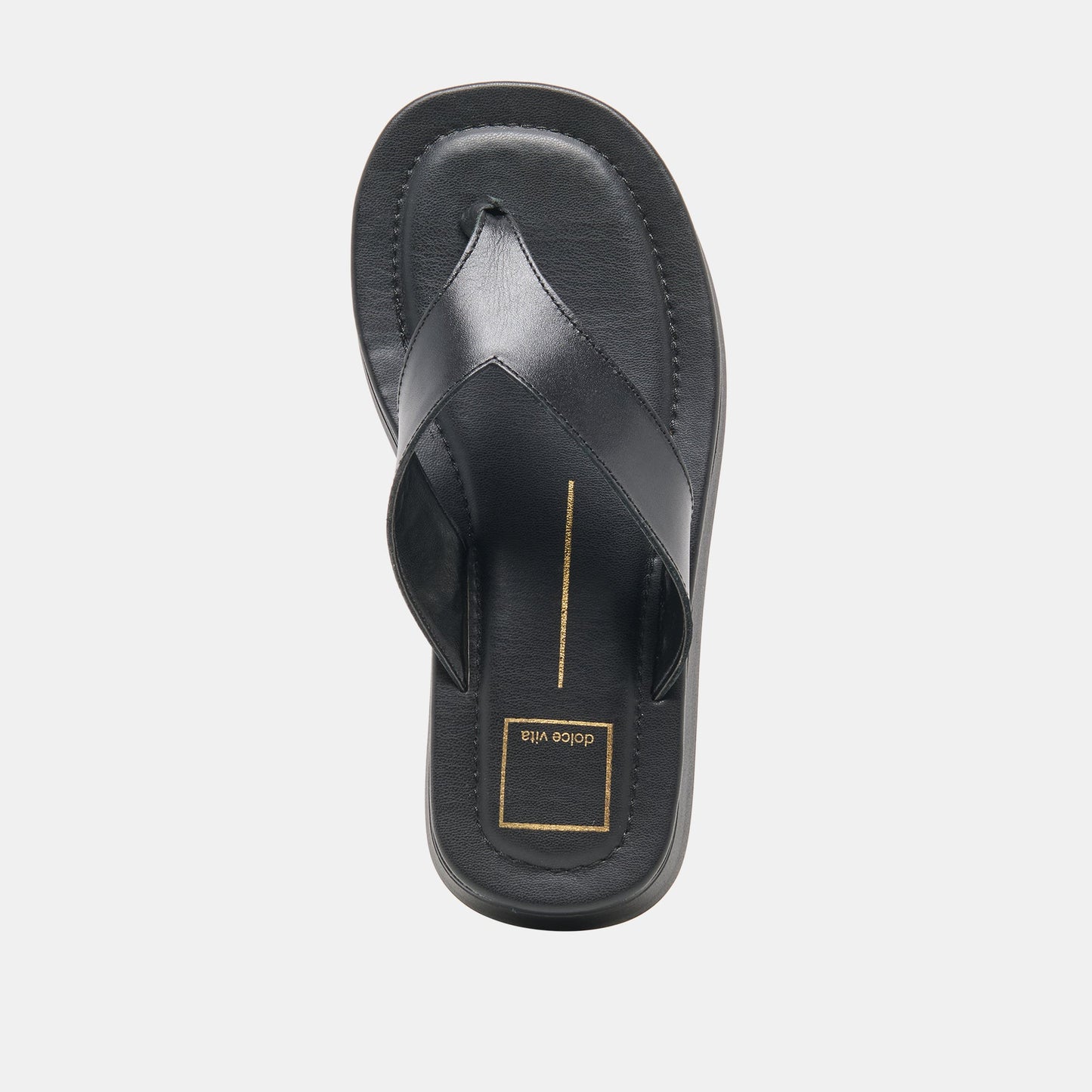 BLAYZE Black Leather Platform Flip-Flop Sandals