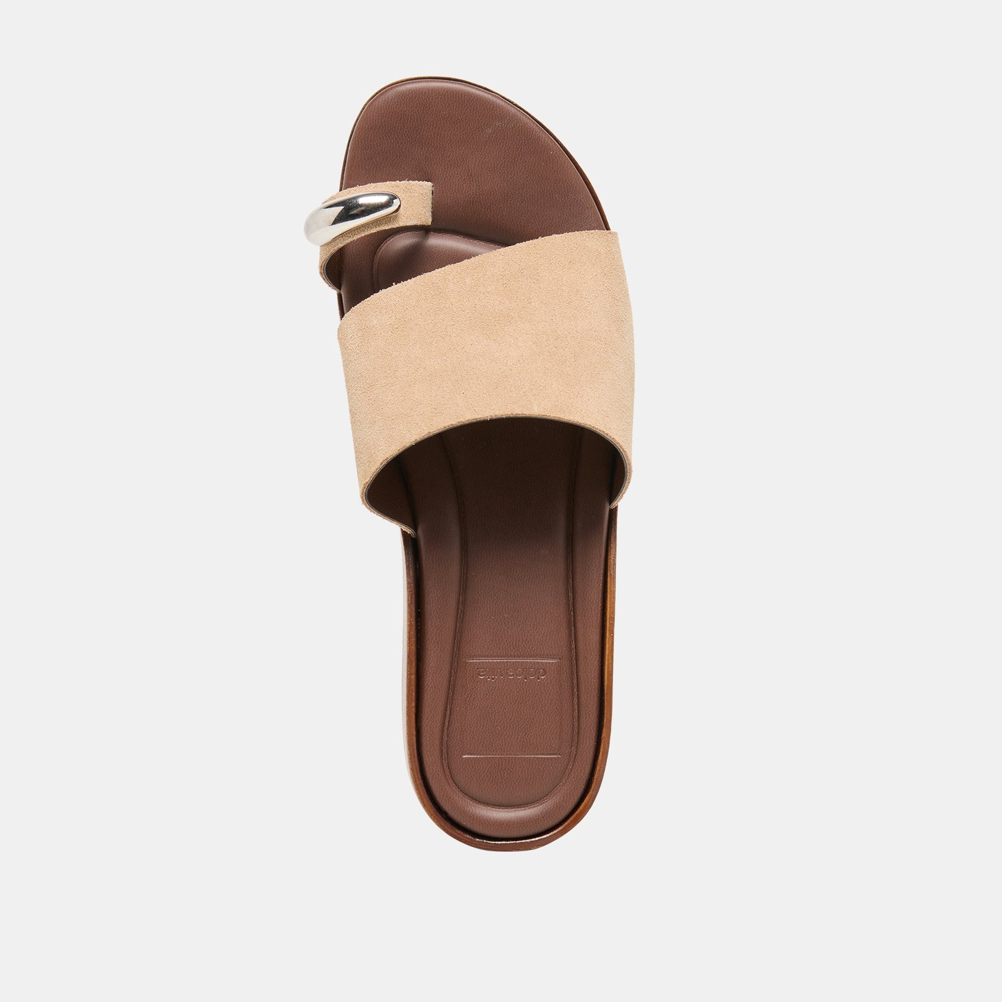 MOXY Sand Suede Metal Detail Open-Toe Sandals