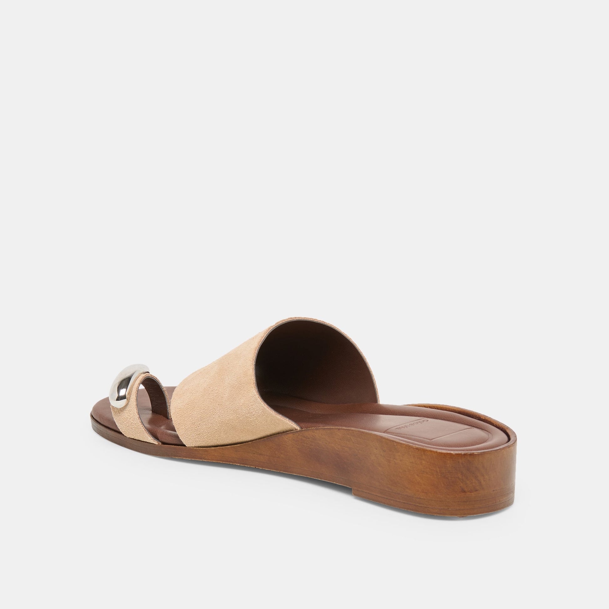 MOXY Sand Suede Metal Detail Open-Toe Sandals