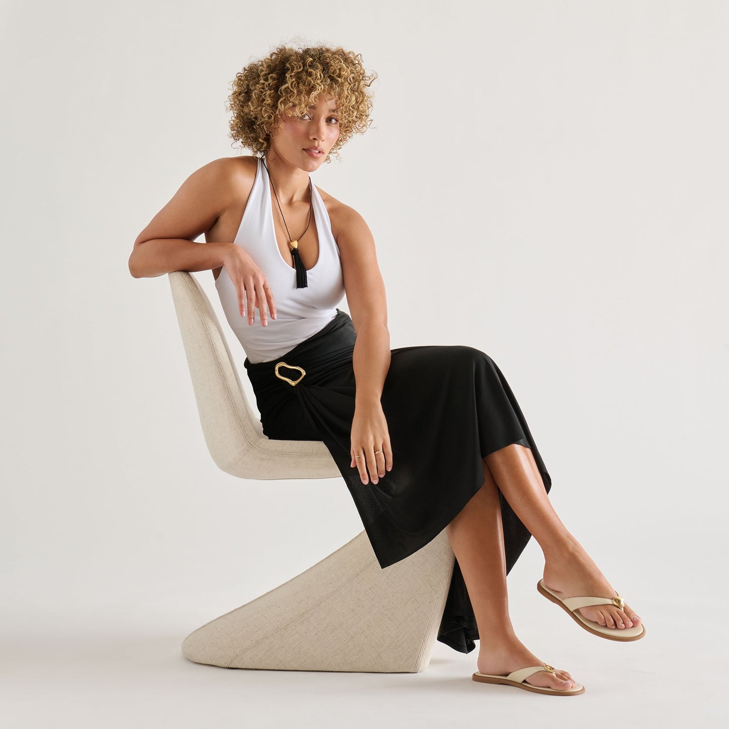 Jaina Bone Leather Sandals
