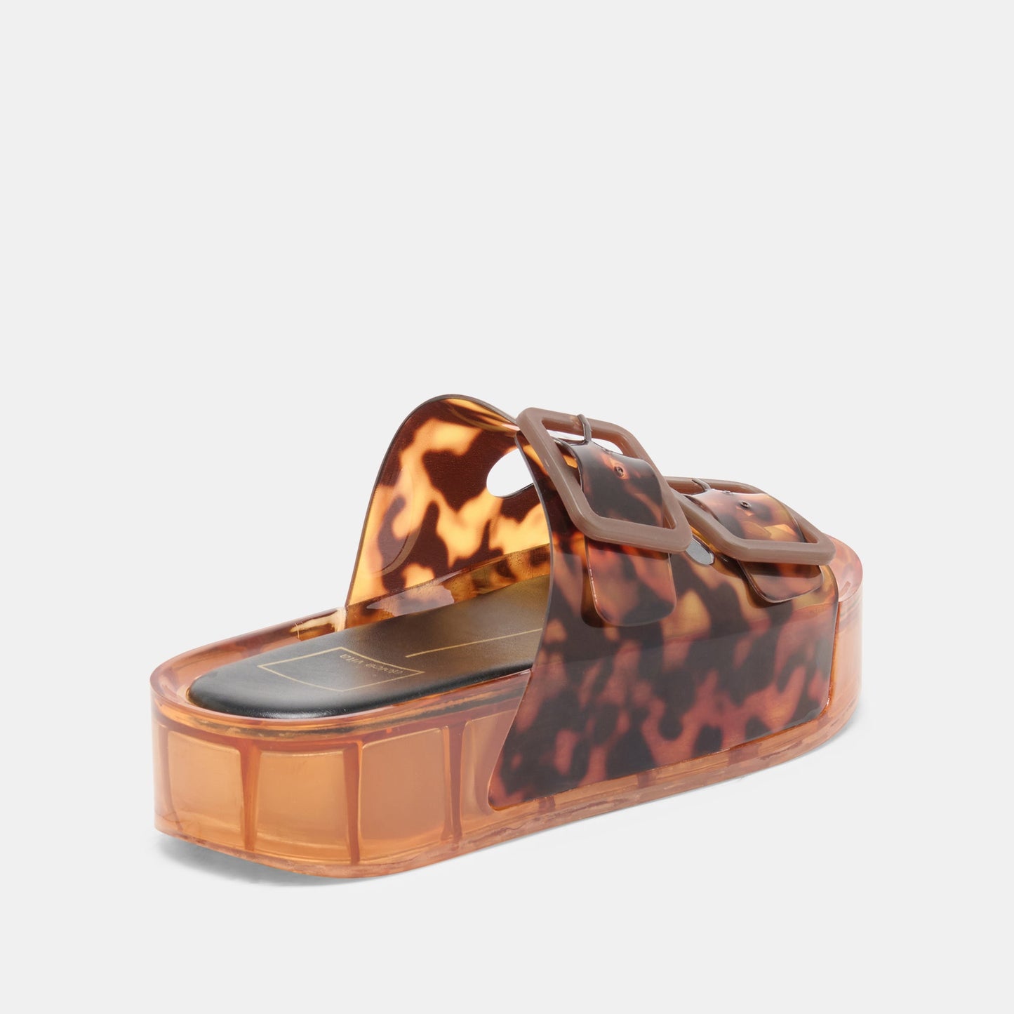JULIO X Tortoise Vinyl Jelly Platform Sandals