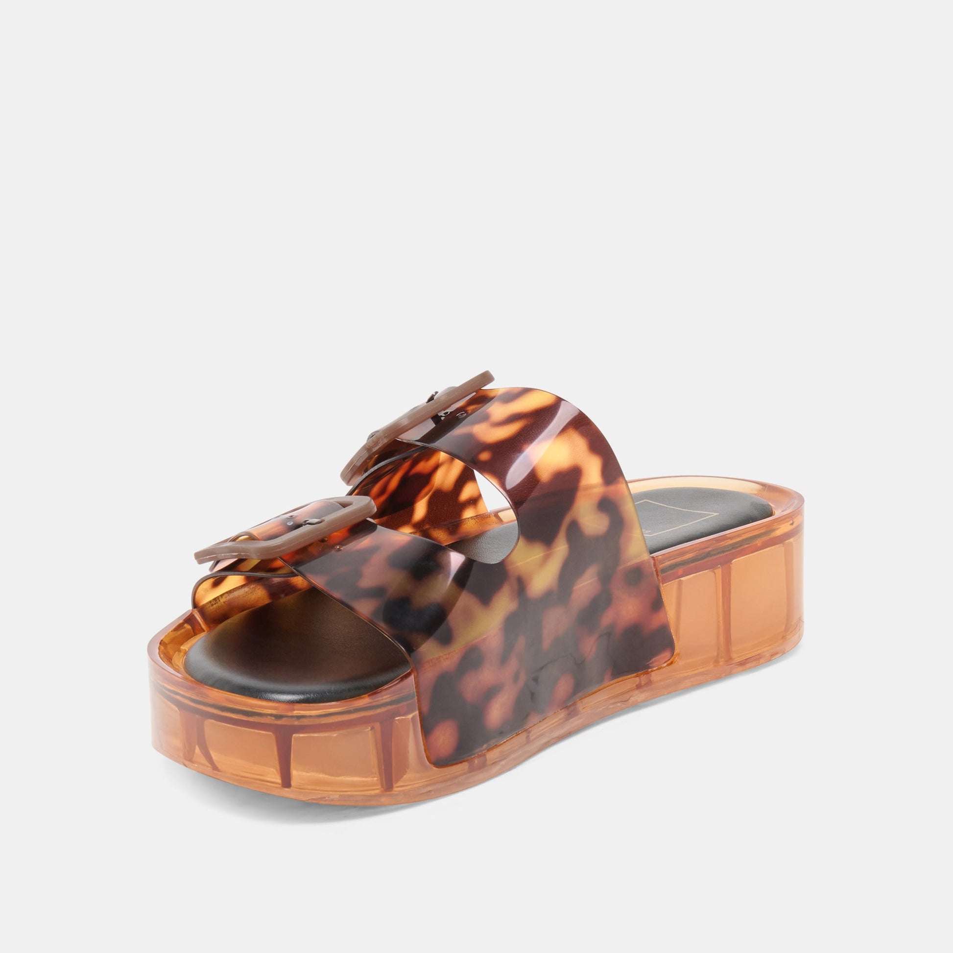 JULIO X Tortoise Vinyl Jelly Platform Sandals