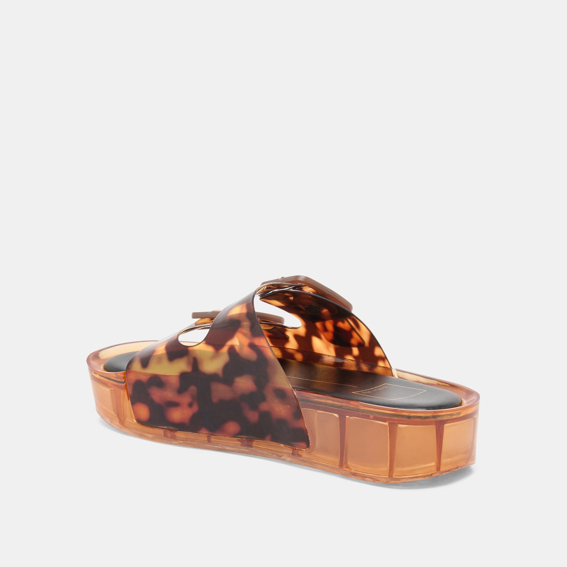 JULIO X Tortoise Vinyl Jelly Platform Sandals
