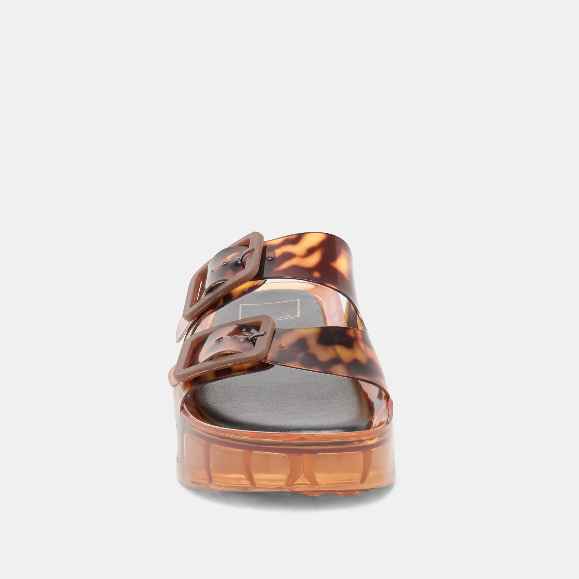 JULIO X Tortoise Vinyl Jelly Platform Sandals
