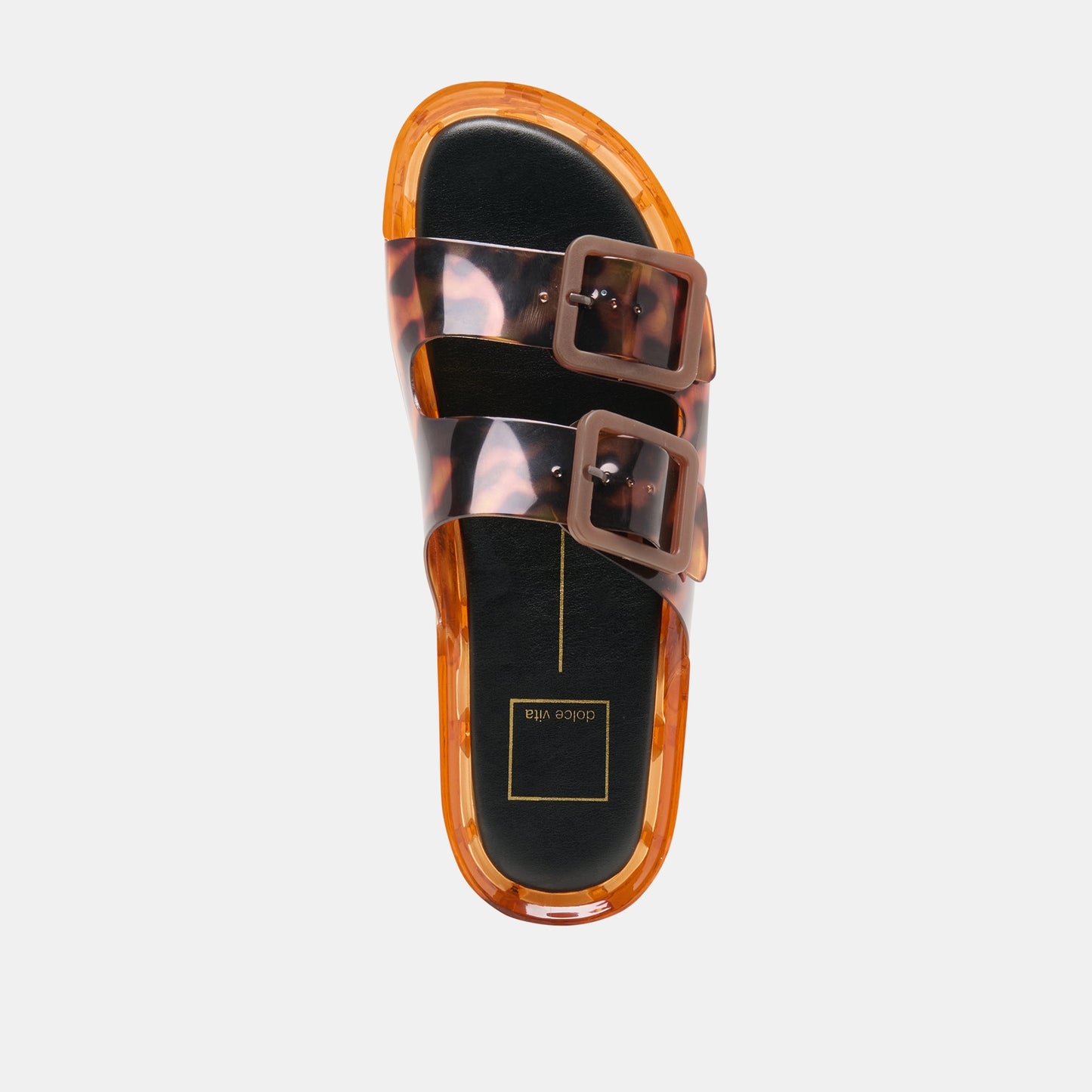 JULIO X Tortoise Vinyl Jelly Platform Sandals