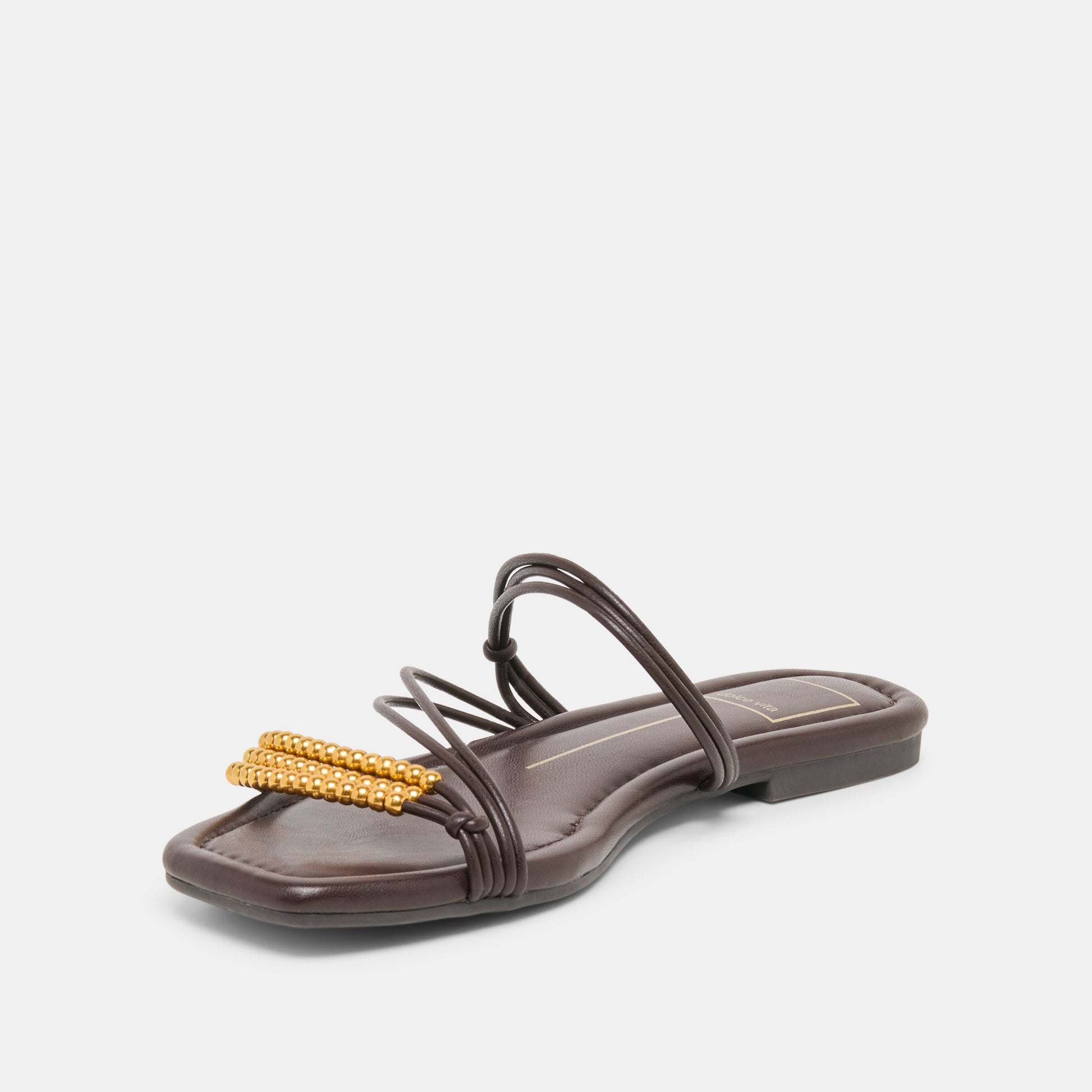 LYNDEE BEAD Espresso Stella Strappy Open-Toe Sandals